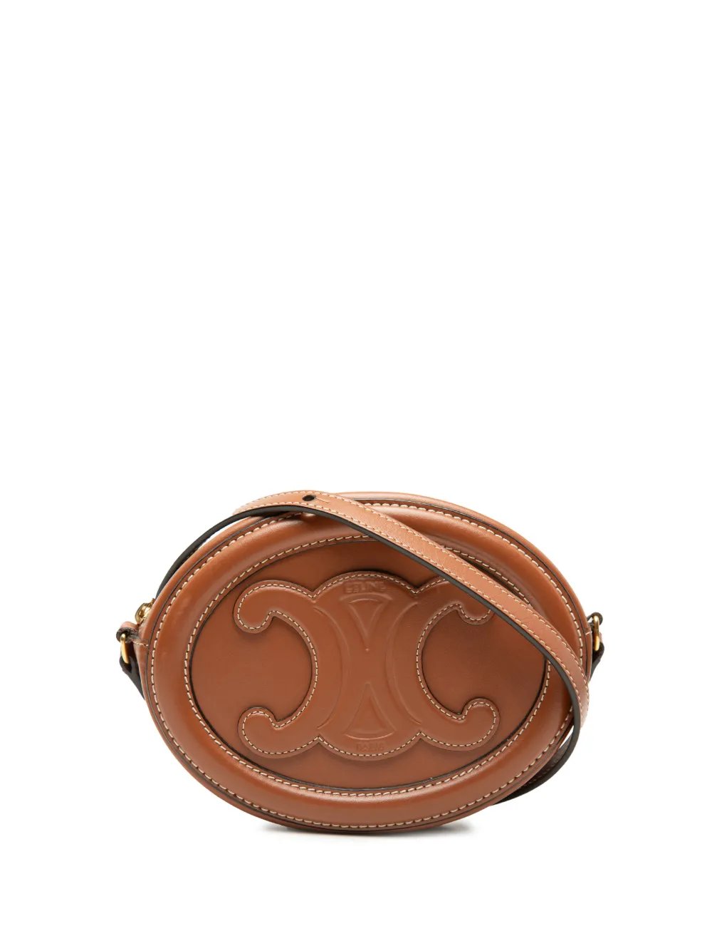 2022 Small Calfskin Cuir Triomphe Oval crossbody bag