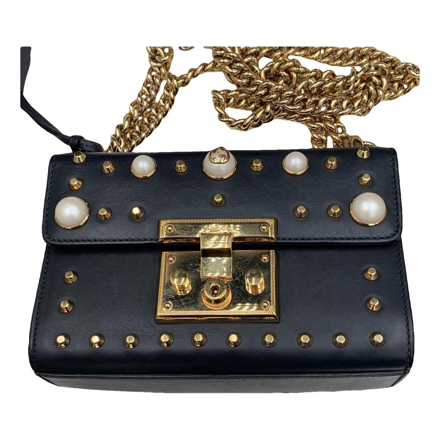 Padlock leather handbag