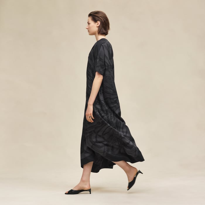 Noir "Soleil De Soie Poudre" Classic Caftan
