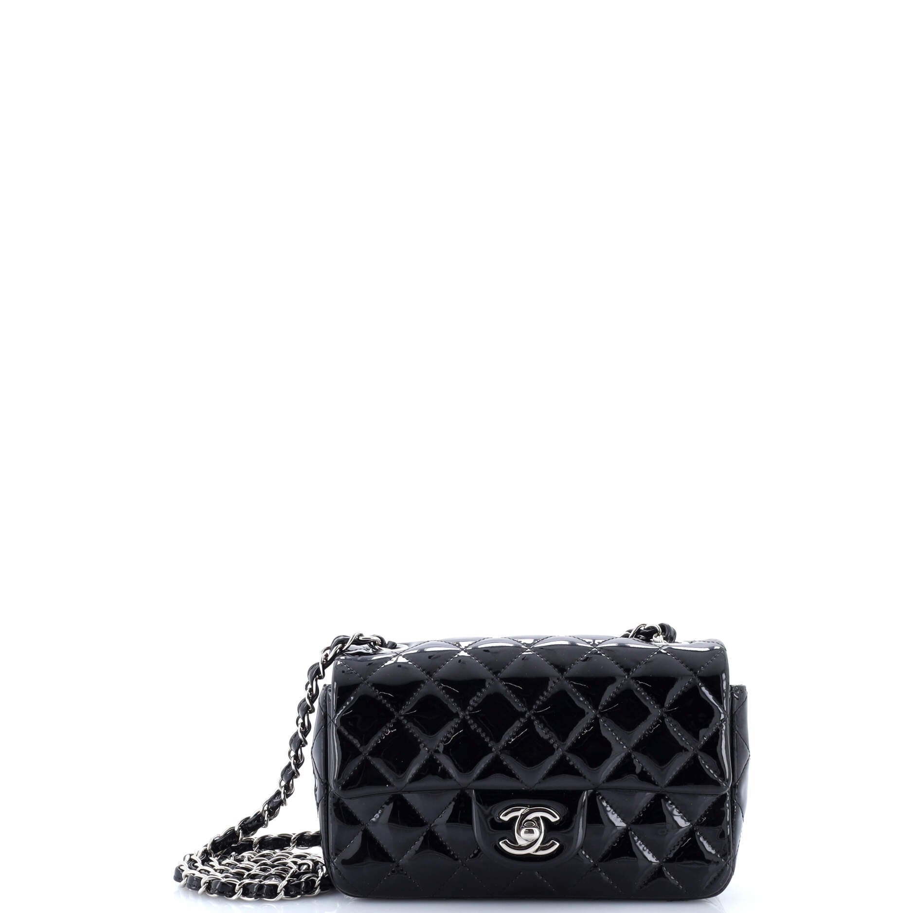 Chanel Classic Single Flap Bag Quilted Patent Mini