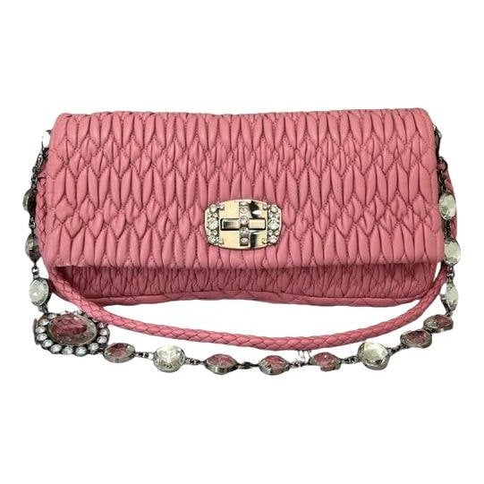 Miu Crystal leather handbag