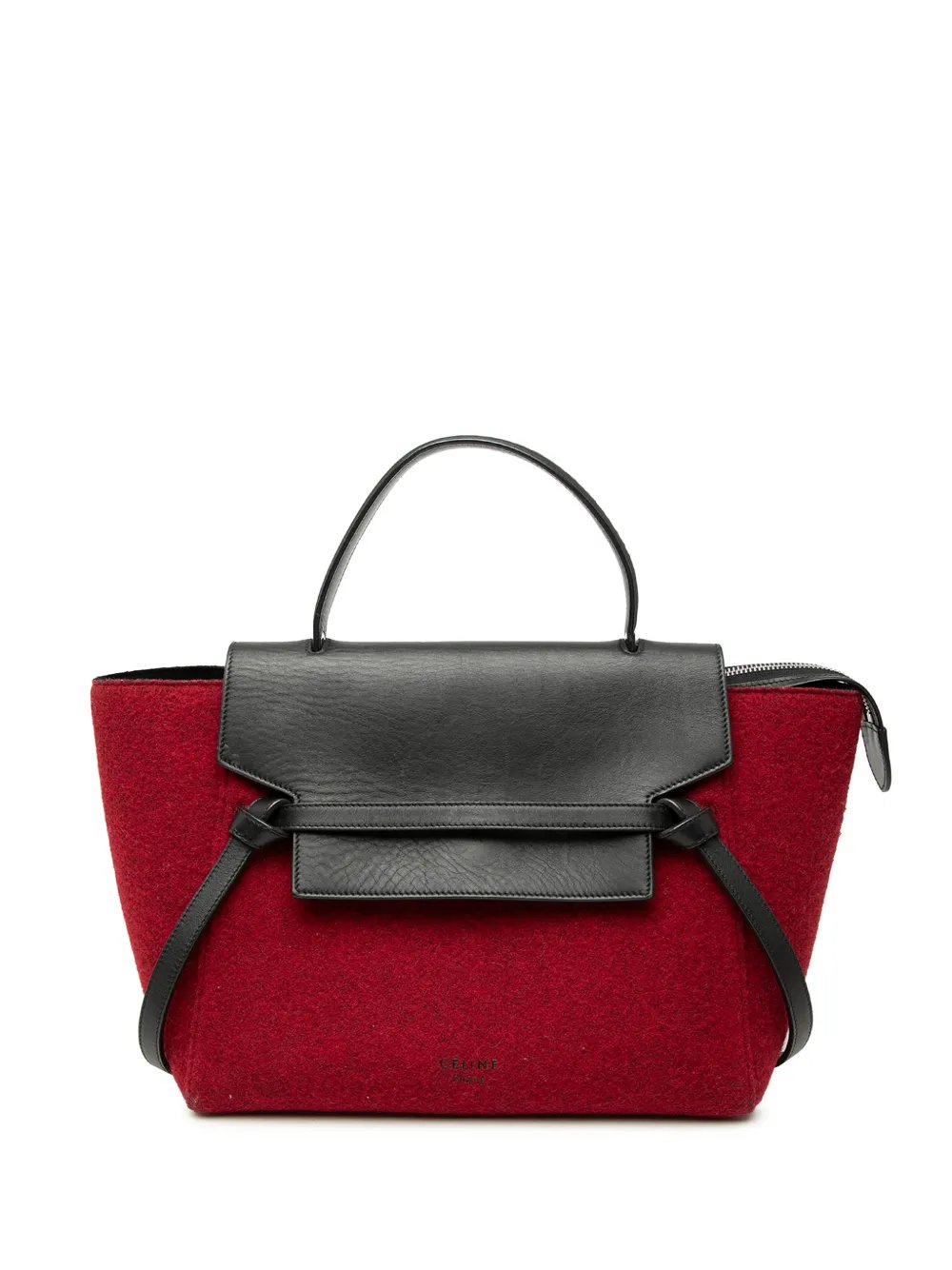 Celine 2016 Mini Felt and Calfskin Belt satchel