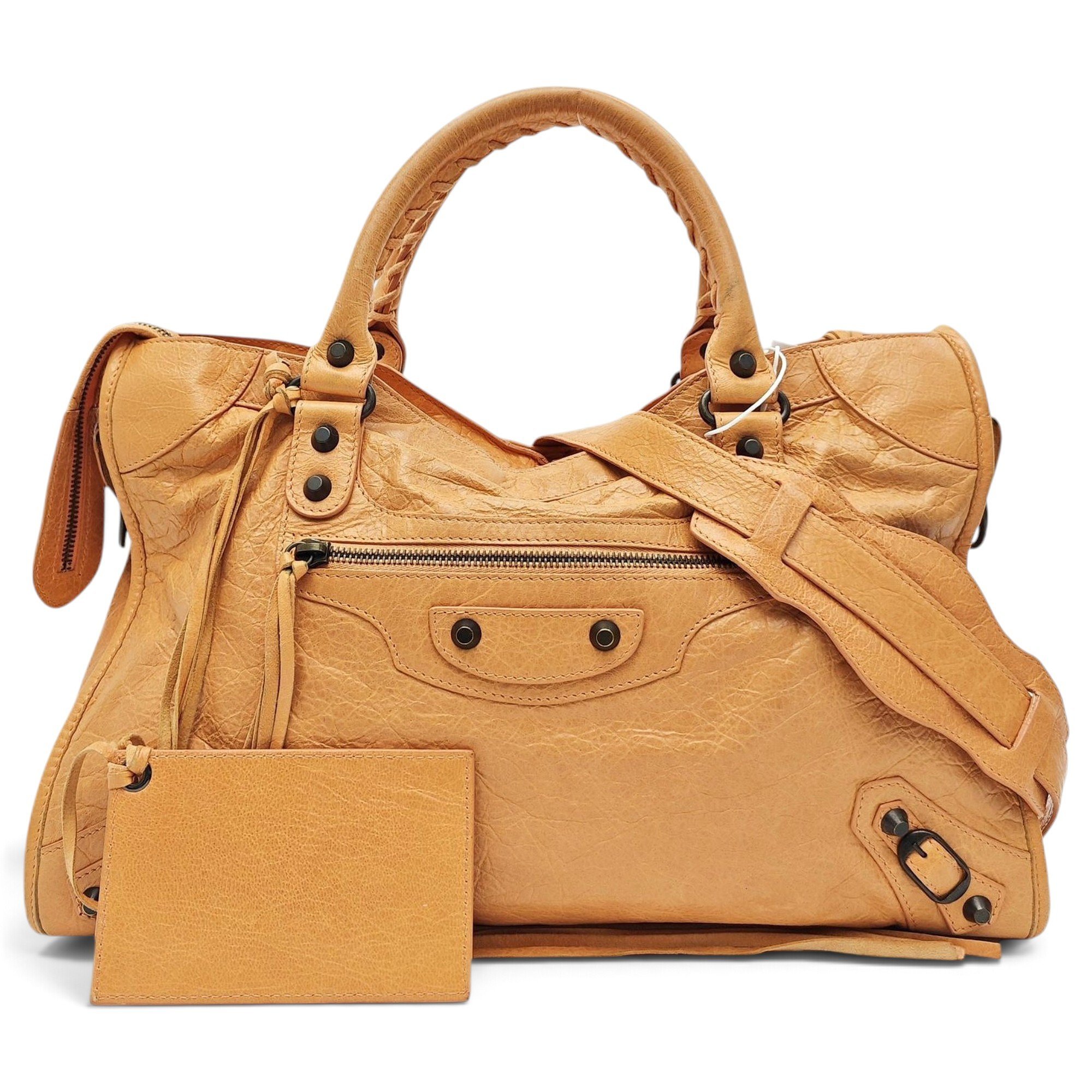 City leather handbag