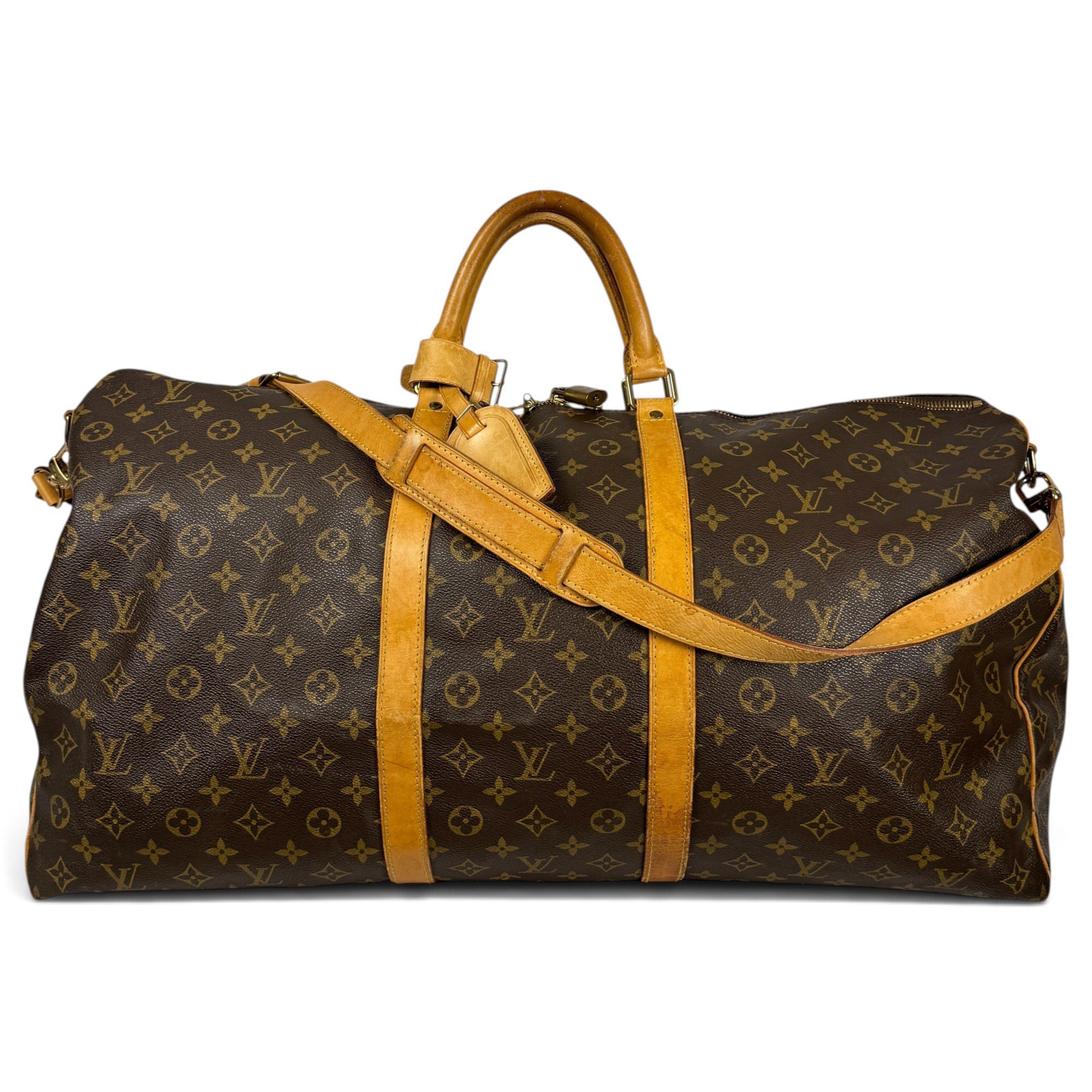 Louis Vuitton Keepall leather travel bag
