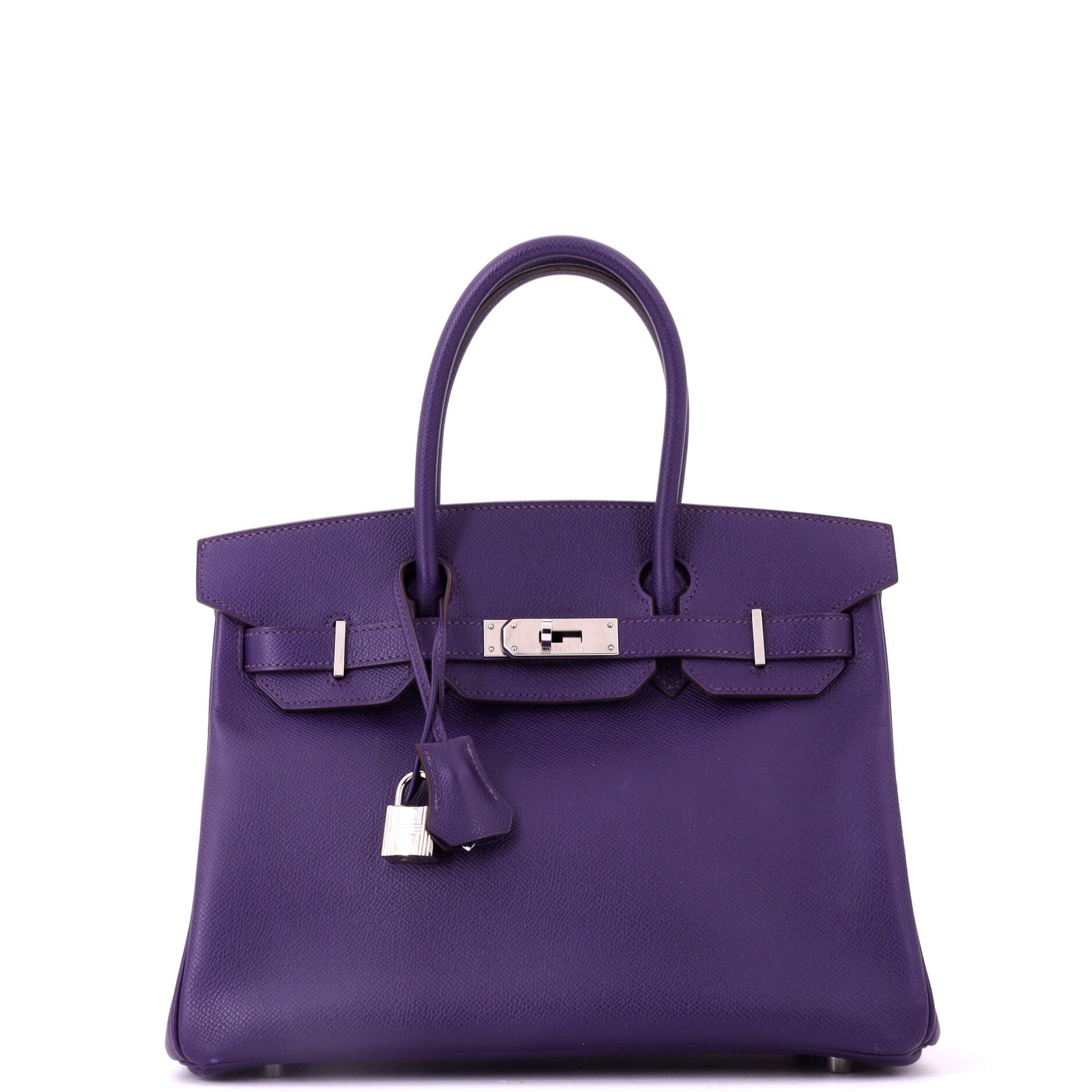 Hermes Birkin Handbag Iris Epsom with Palladium Hardware 30