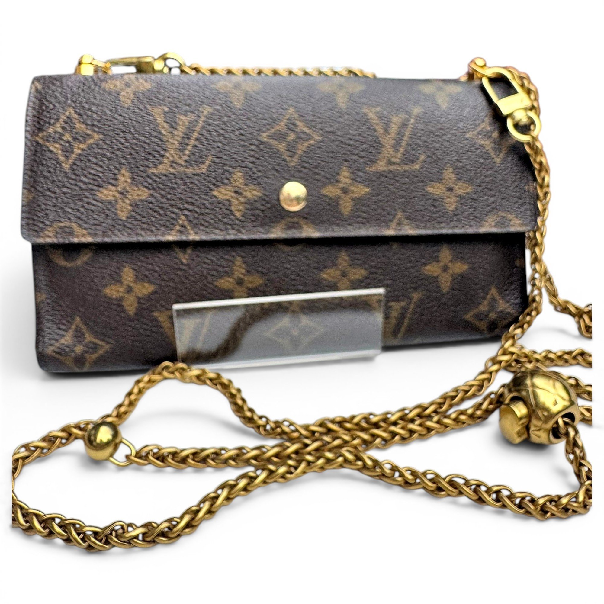 Leather clutch bag