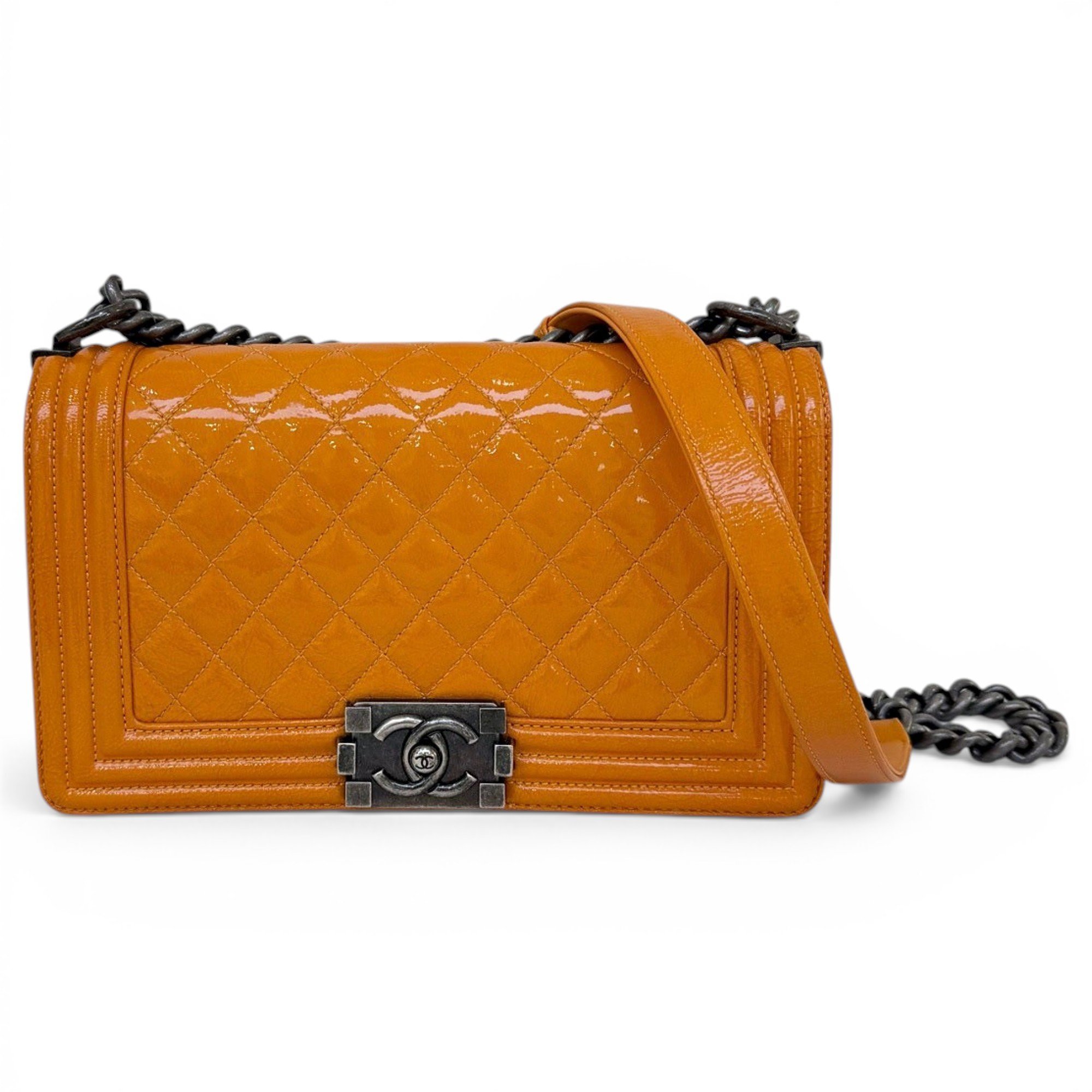Boy patent leather crossbody bag