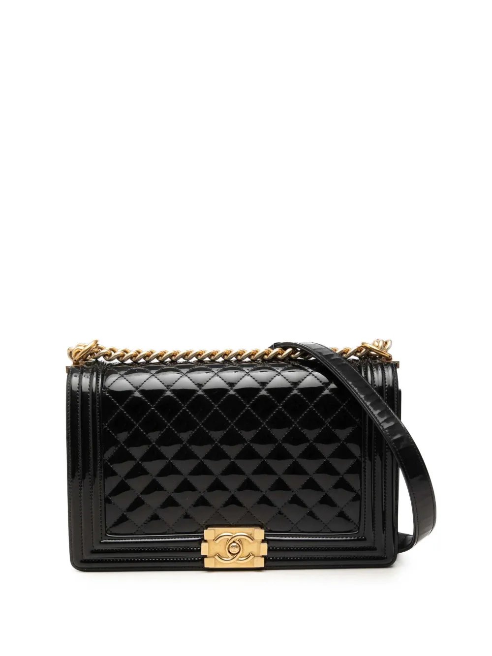 2015-2016 Medium Quilted Patent Boy Flap crossbody bag
