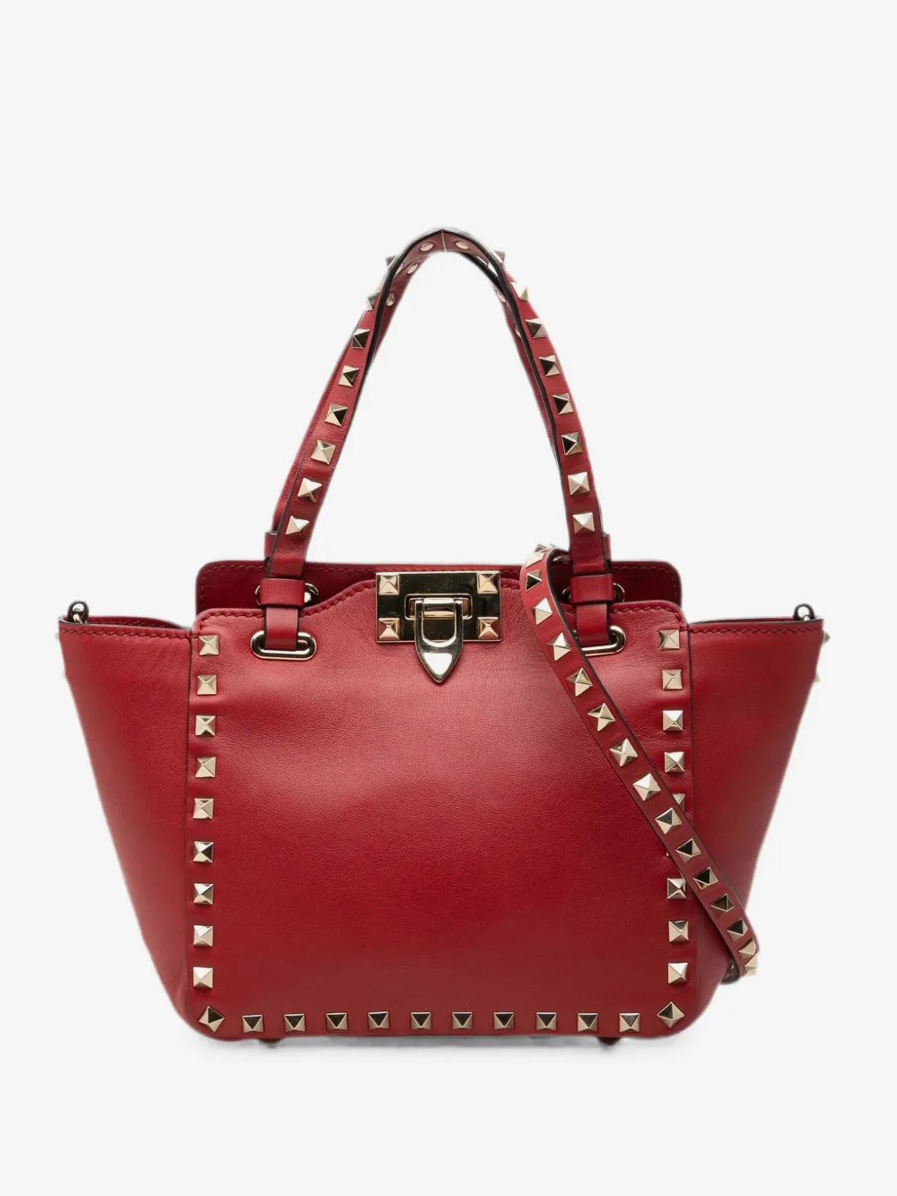 2010-2017 Mini Grained Calfskin Rockstud Trapeze satchel