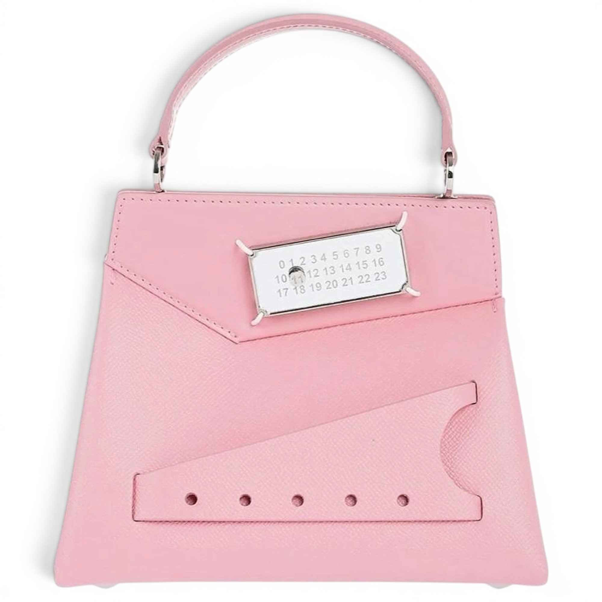 Snatched leather handbag