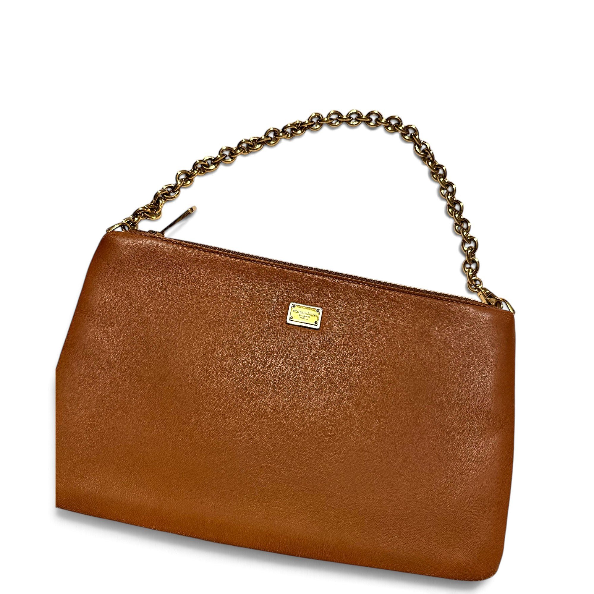 Leather clutch bag