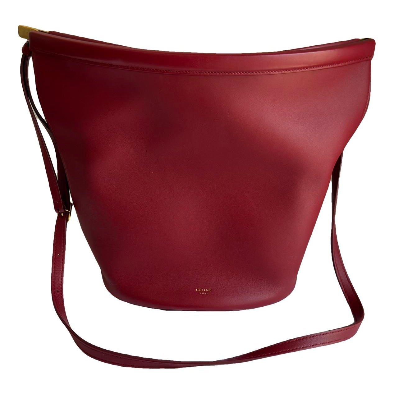 Clasp Bucket leather handbag