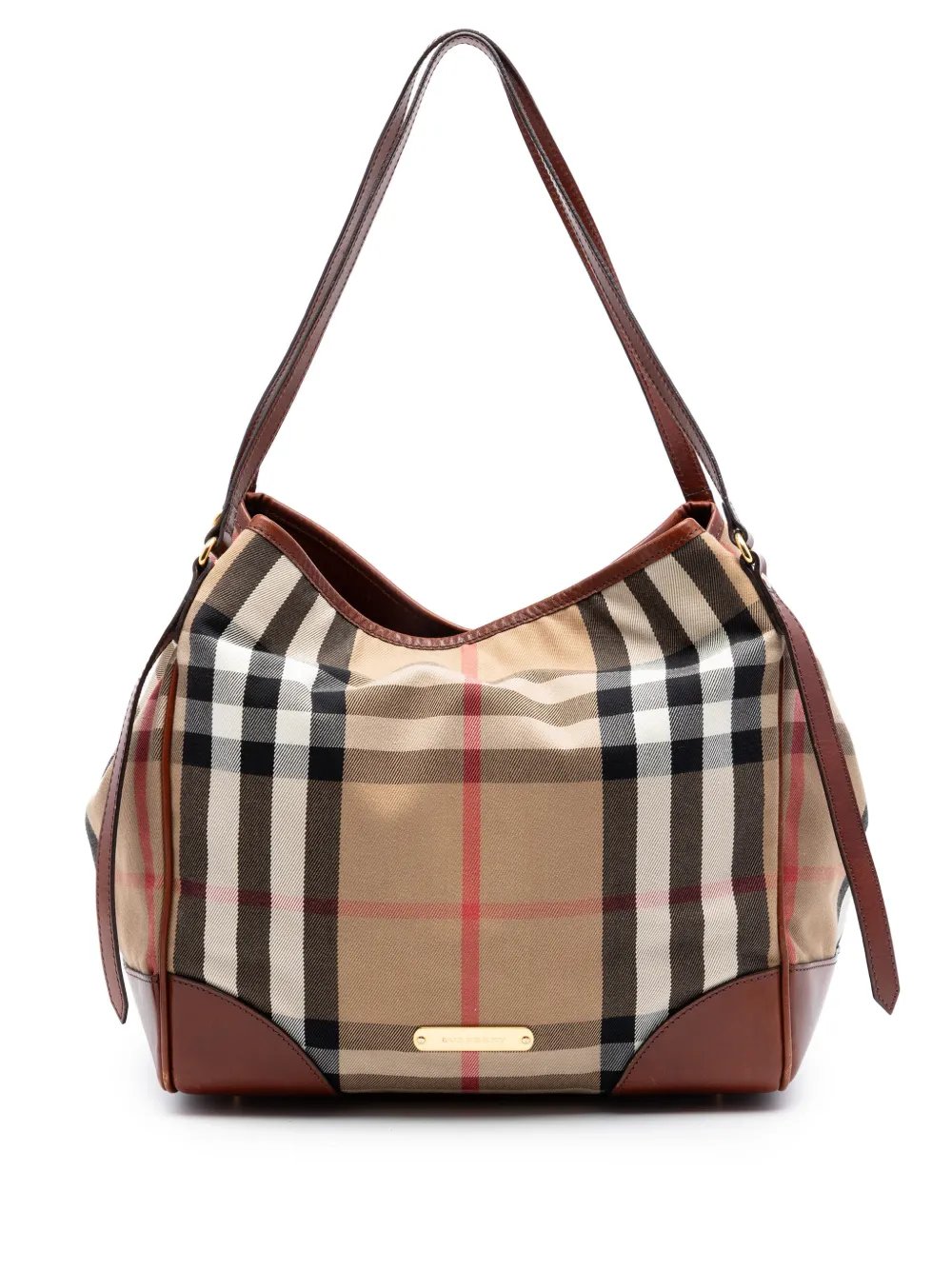 2000-2017 Small House Check Canvas Bridle Canterbury tote bag