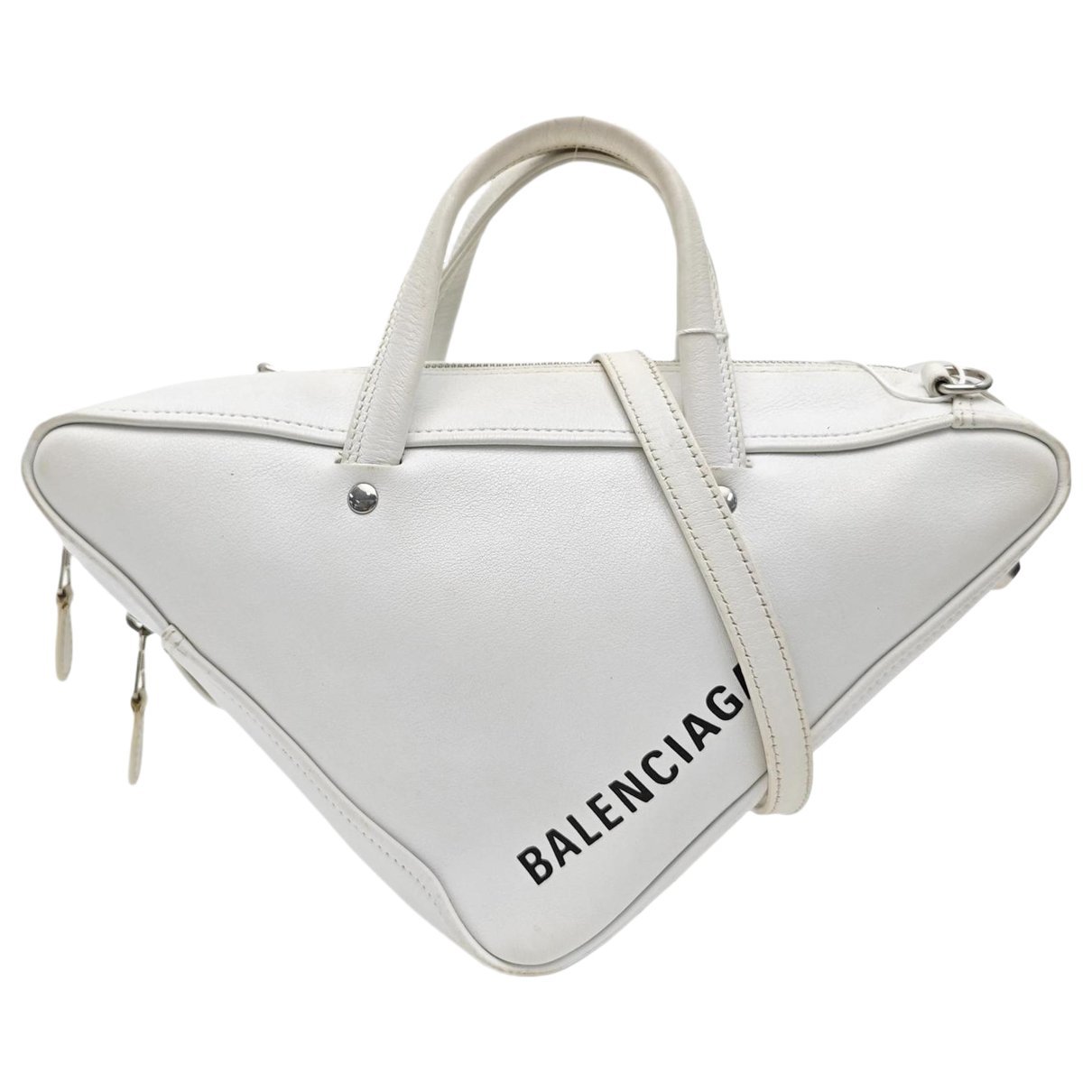 Triangle leather handbag