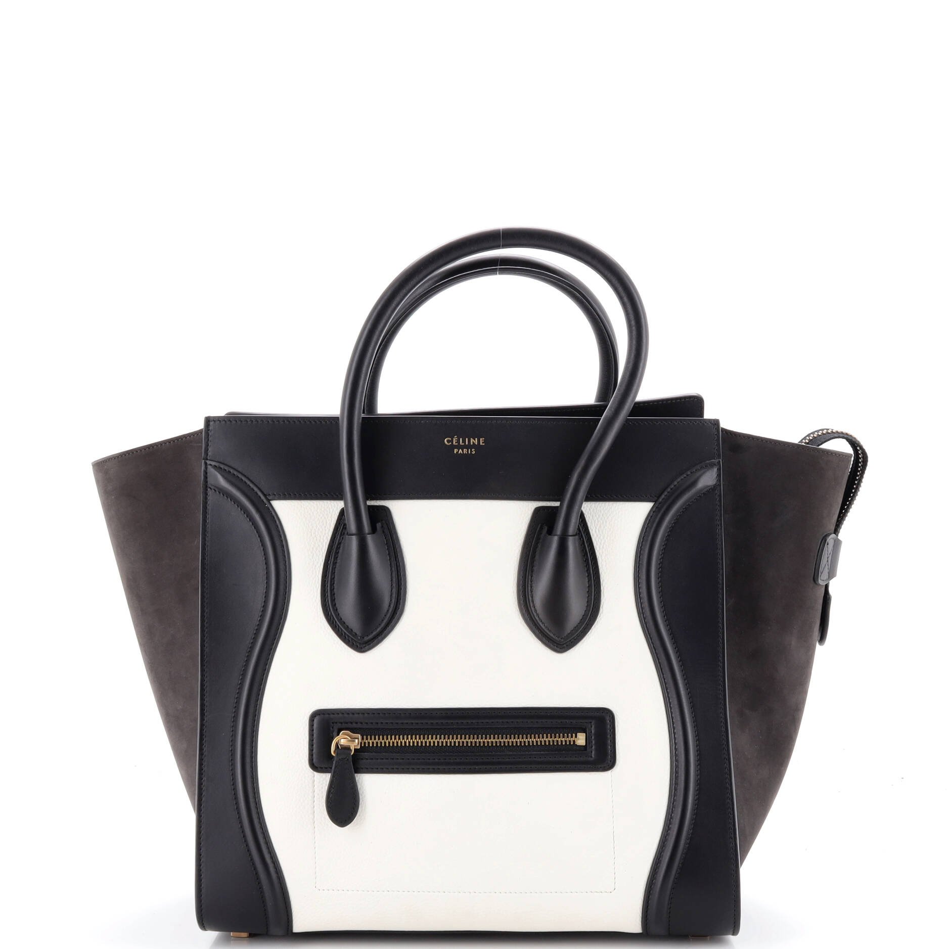 Bicolor Luggage Bag Leather Mini