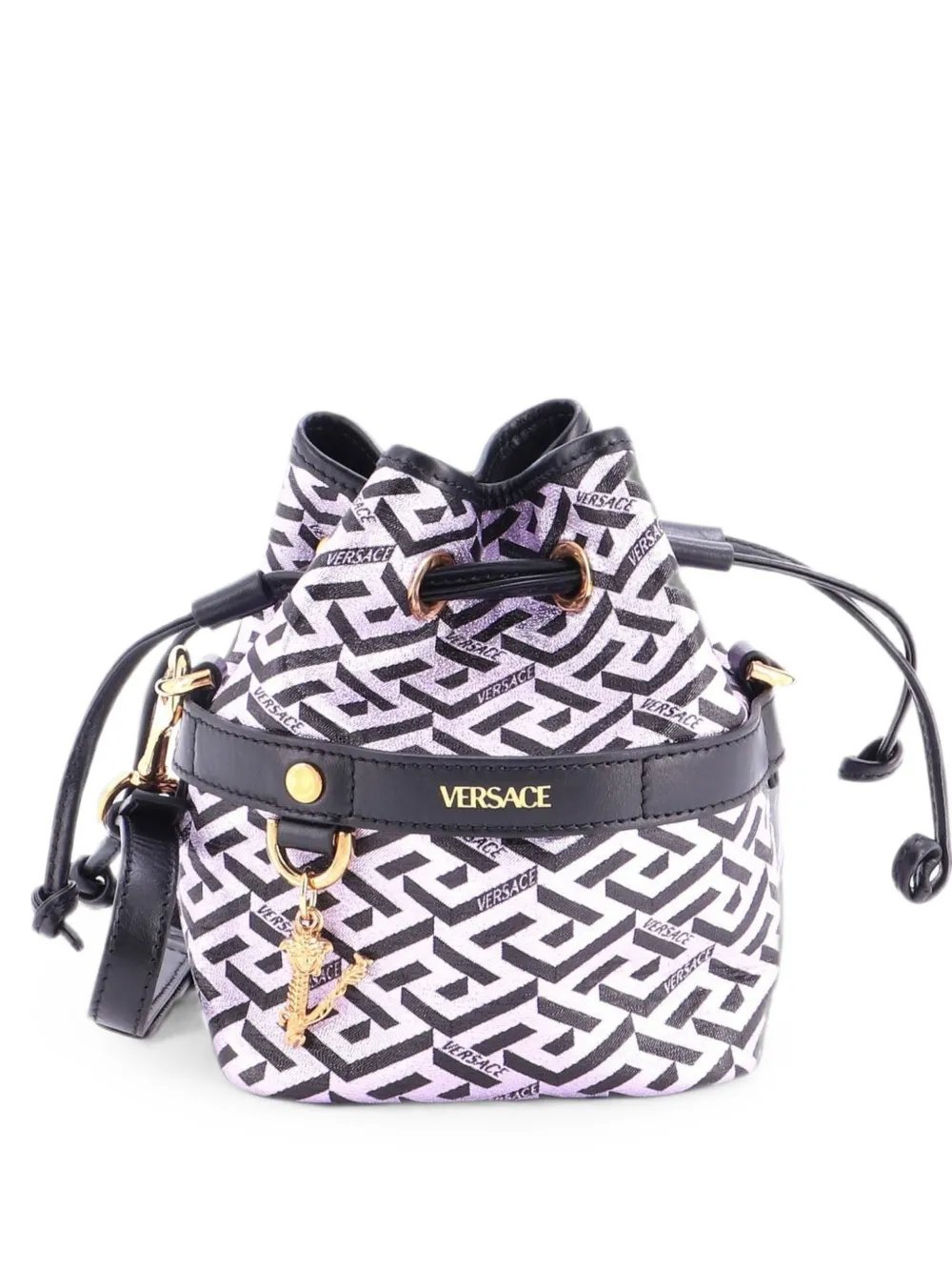 La Greca Printed Coated Canvas Mini bucket bag