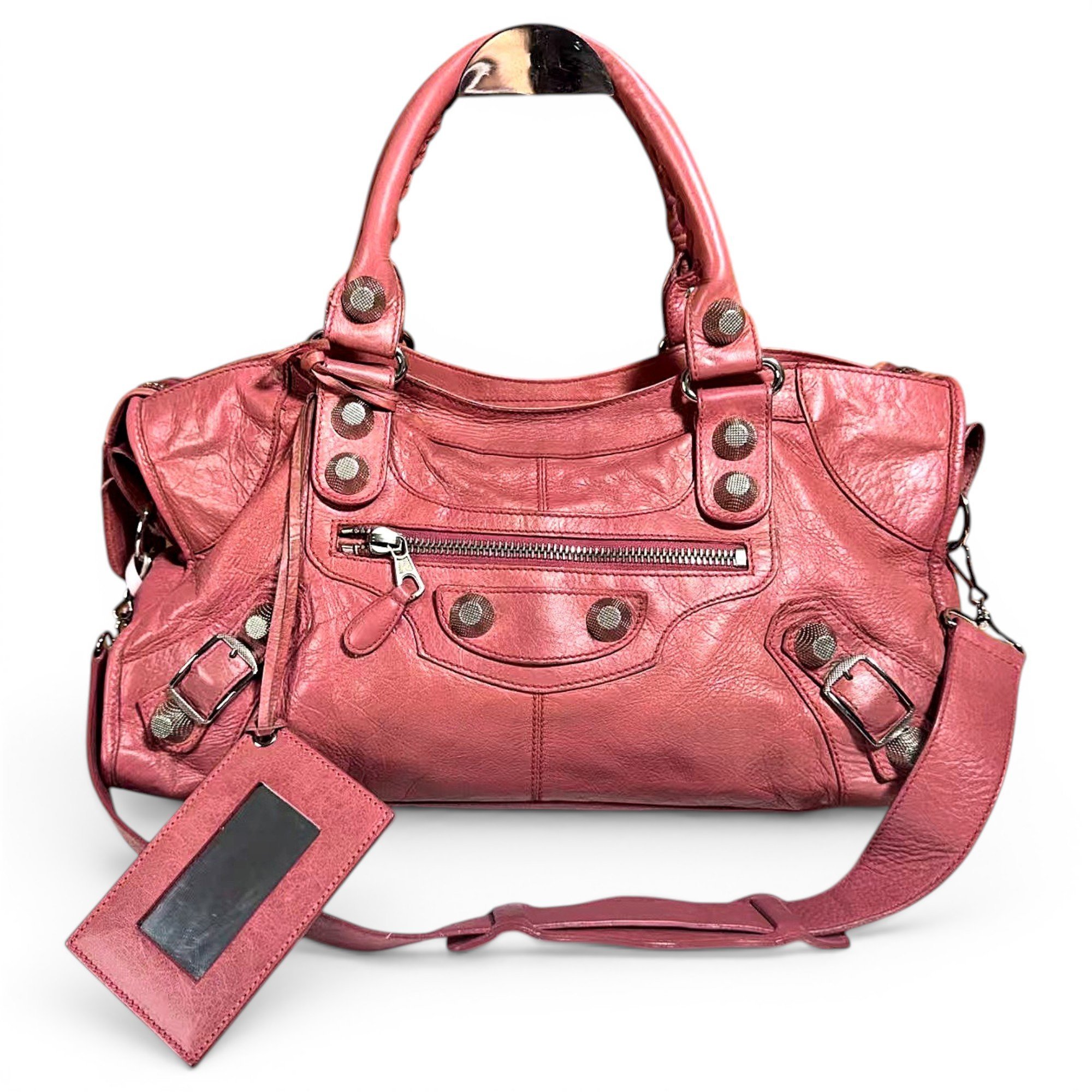 City leather handbag
