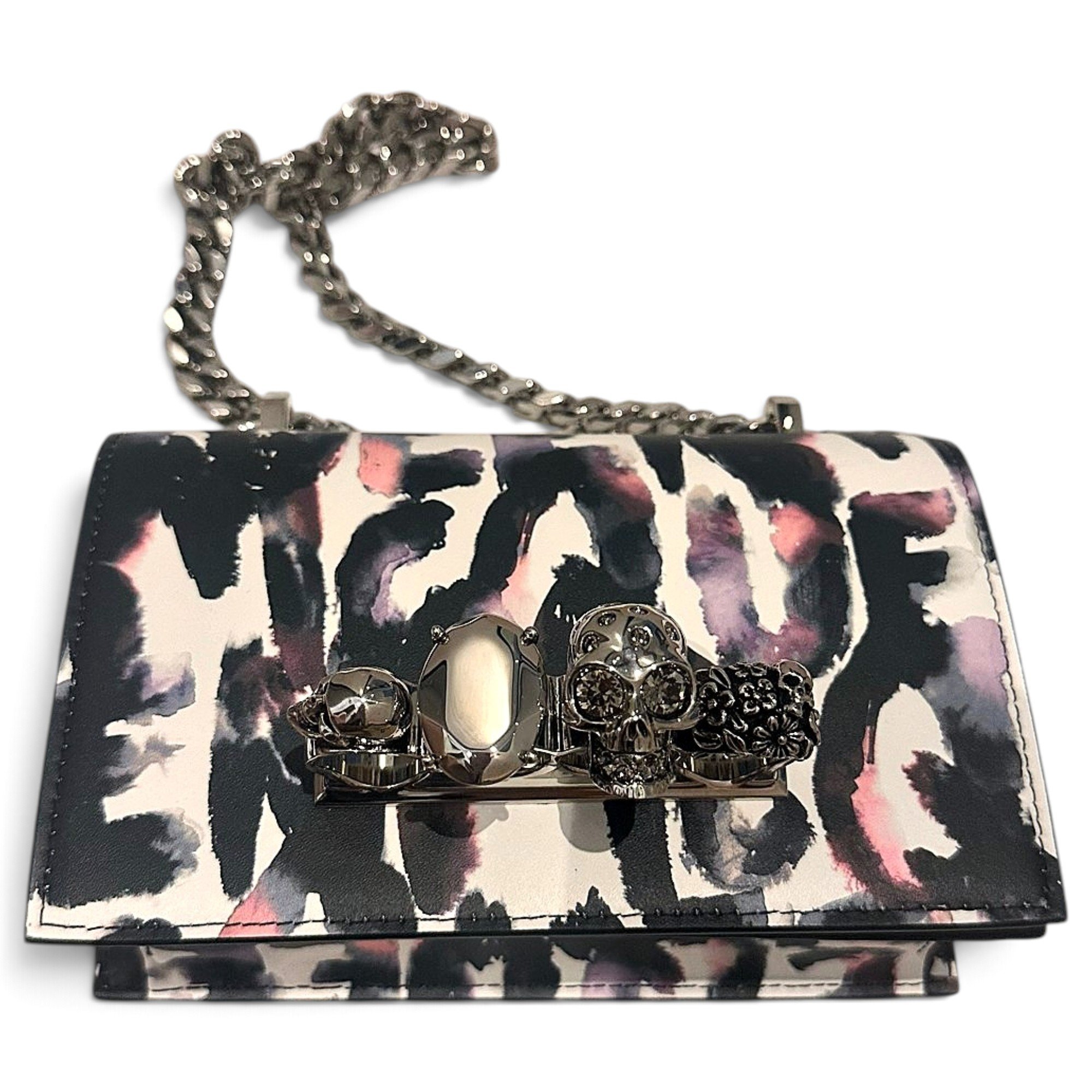 Knuckle leather crossbody bag