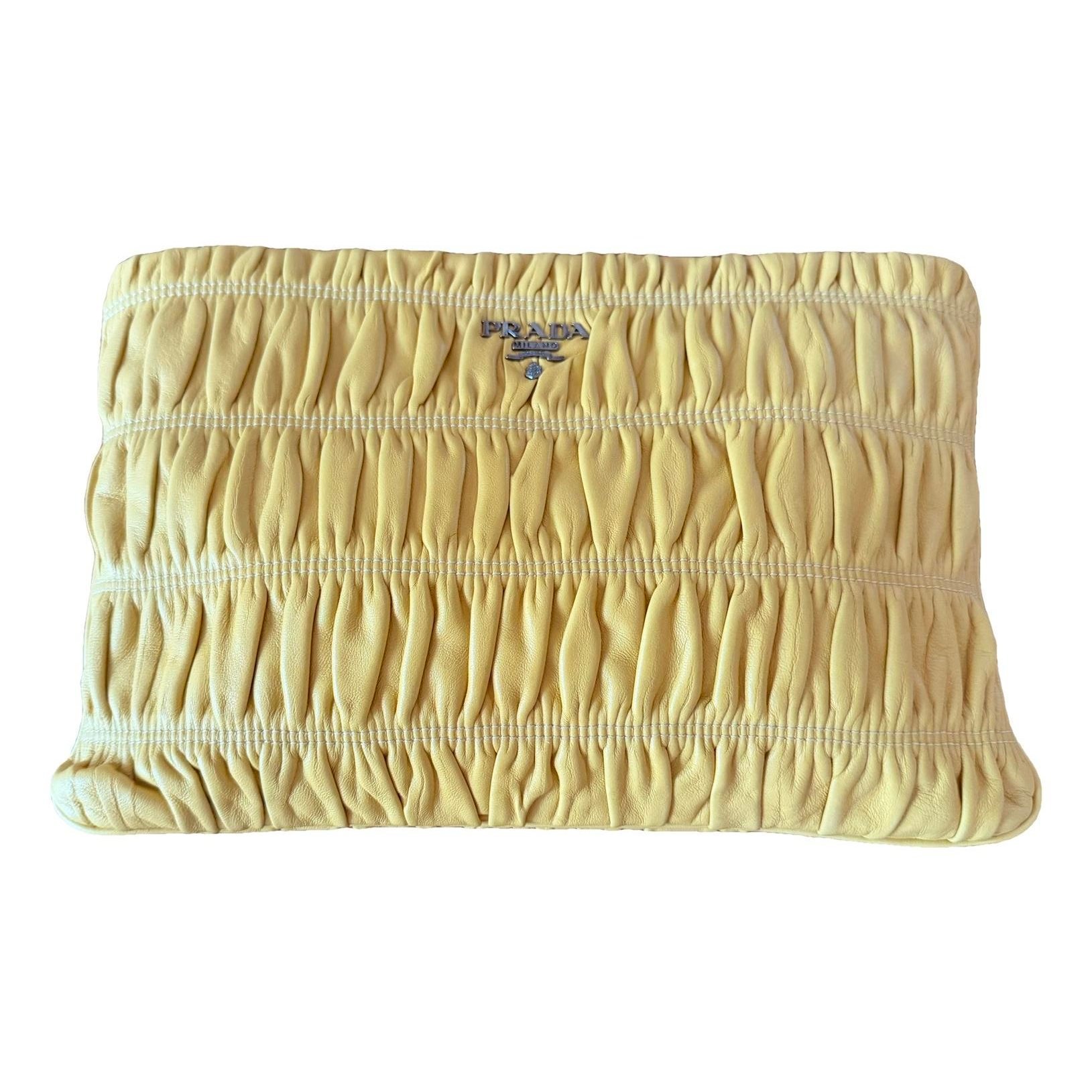 Leather clutch bag