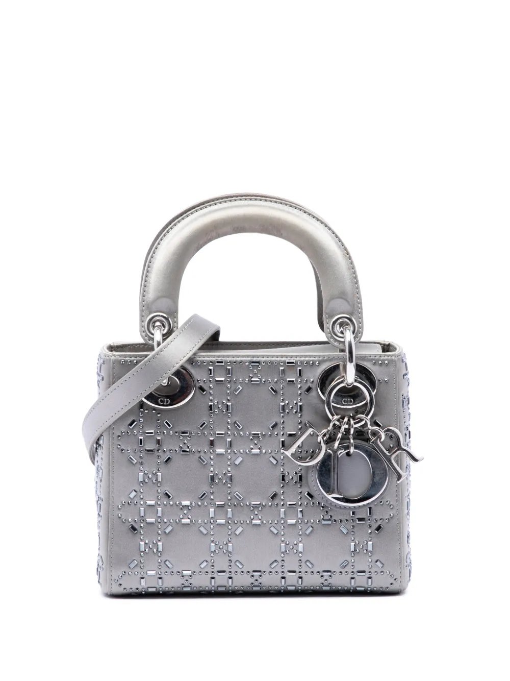 2017 Mini Satin Cannage Crystal Embellished Lady Dior satchel