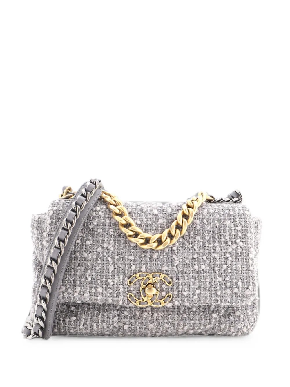 19 Flap Bag Quilted Tweed Medium crossbody bag
