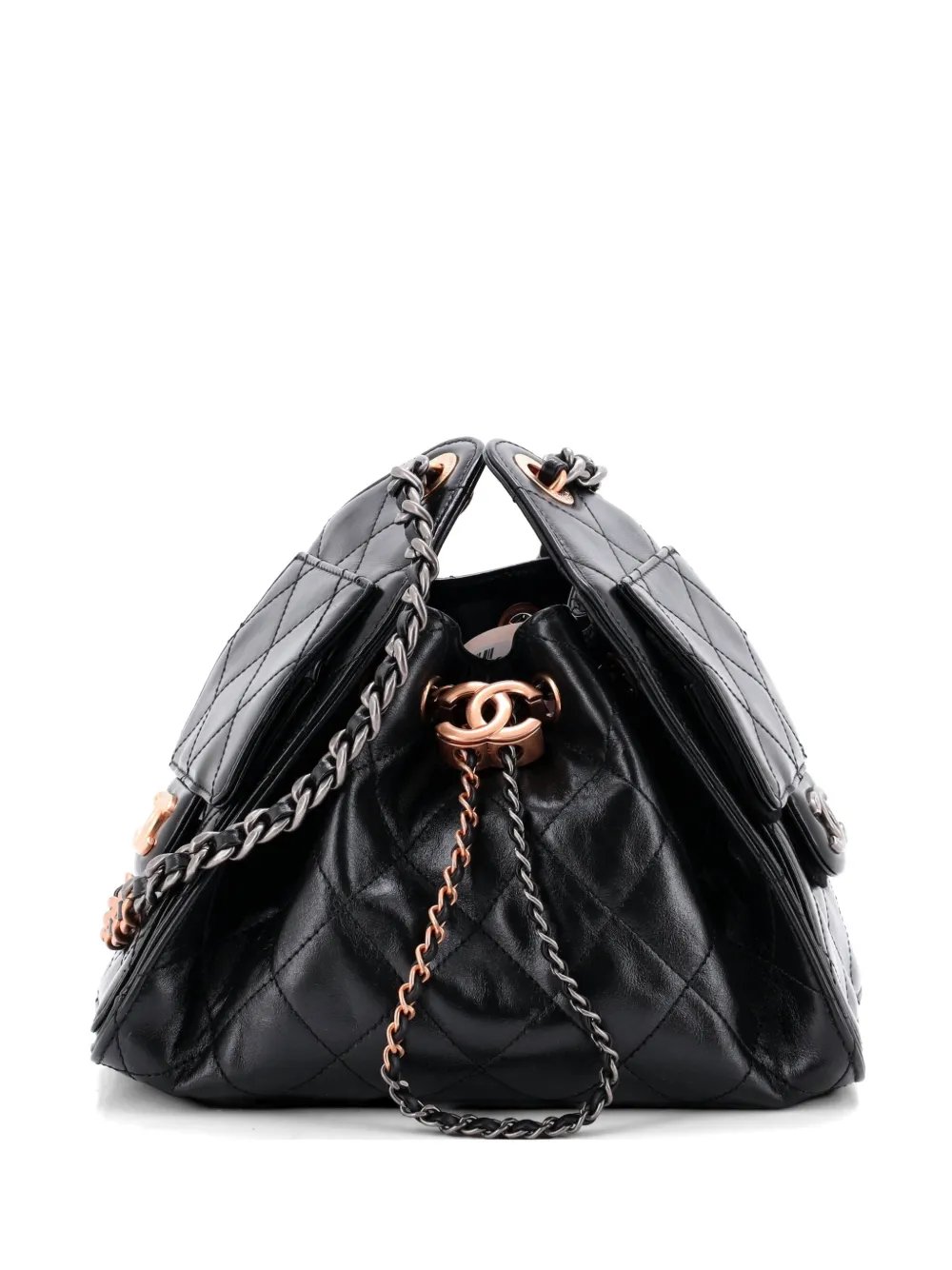 25 Quilted Shiny Crumpled Calfskin Mini hobo bag