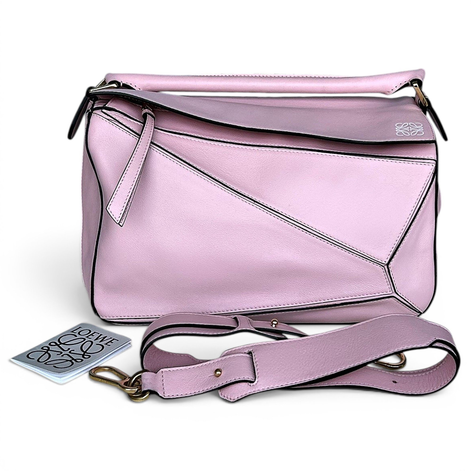 Puzzle leather handbag