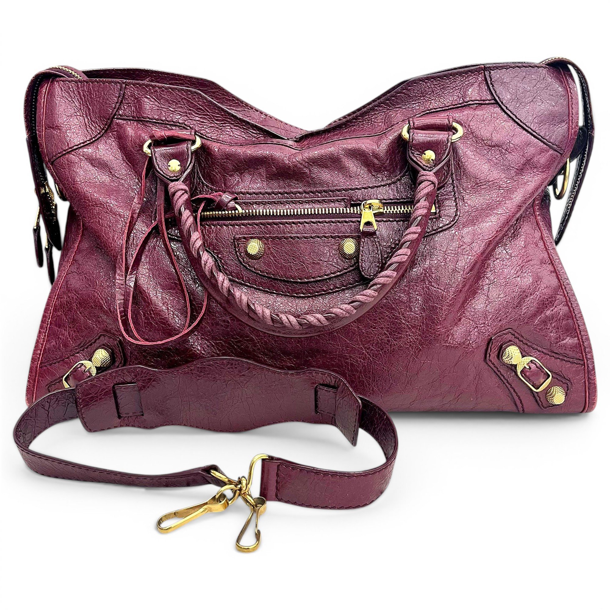 City leather handbag