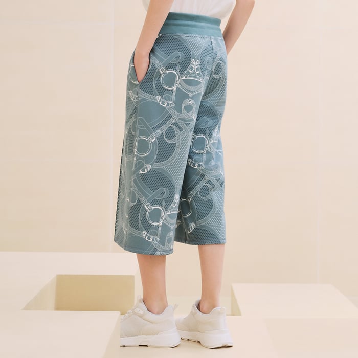 Bleu Arctique "Eperon d'Or Bandana" Cropped Pants