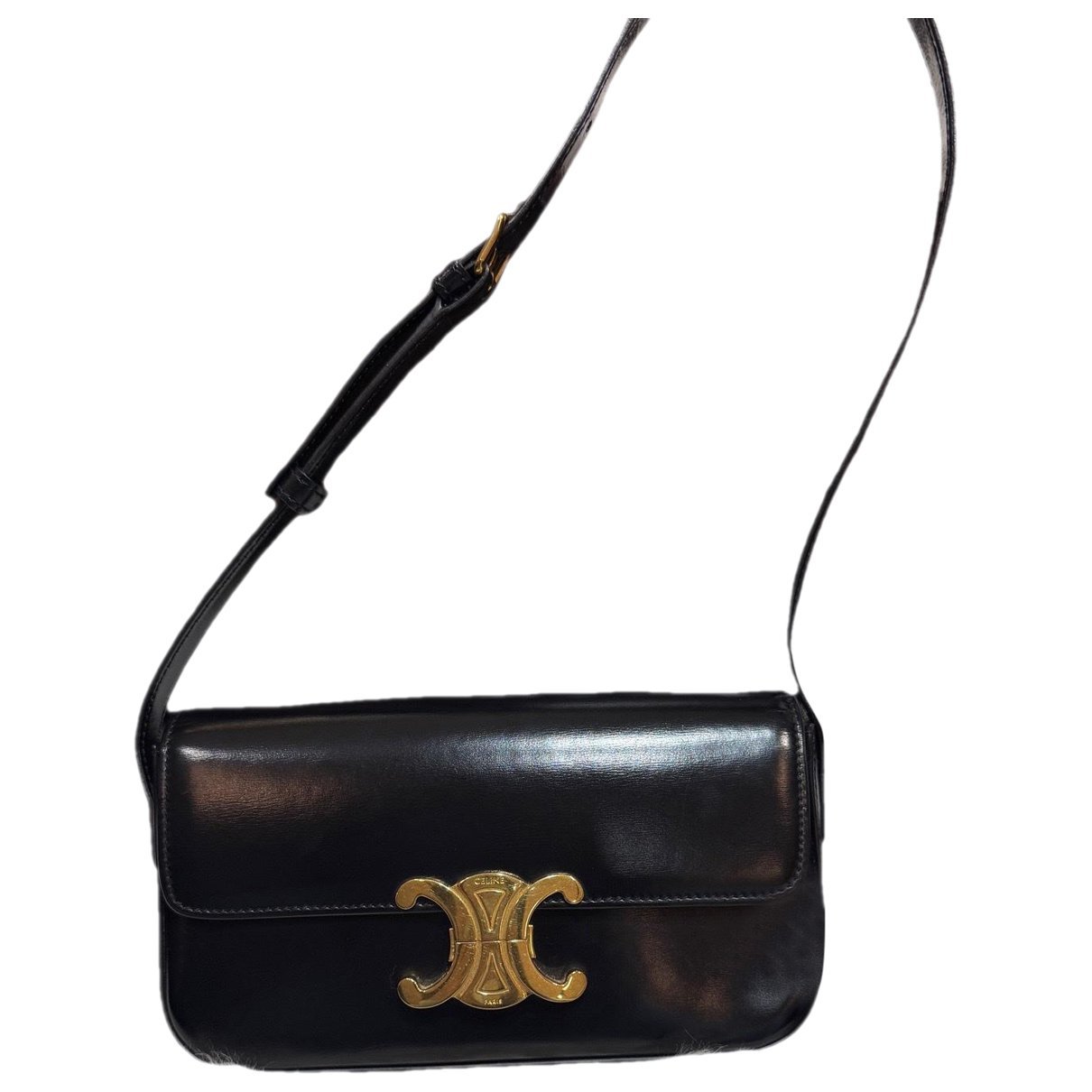 Triomphe chain leather handbag