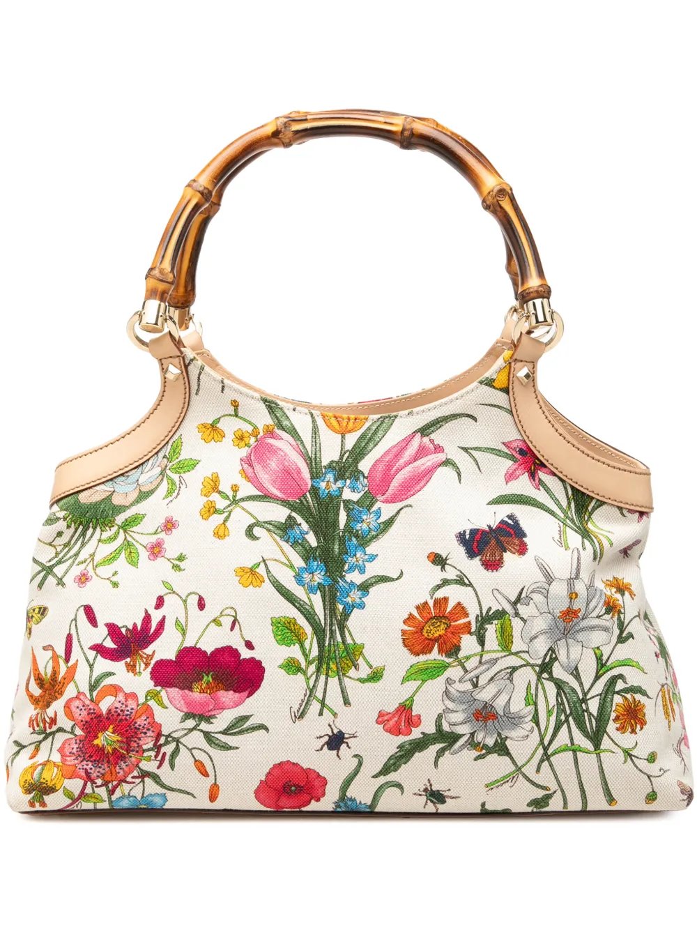 2000-2015 Flora Canvas Bamboo handbag