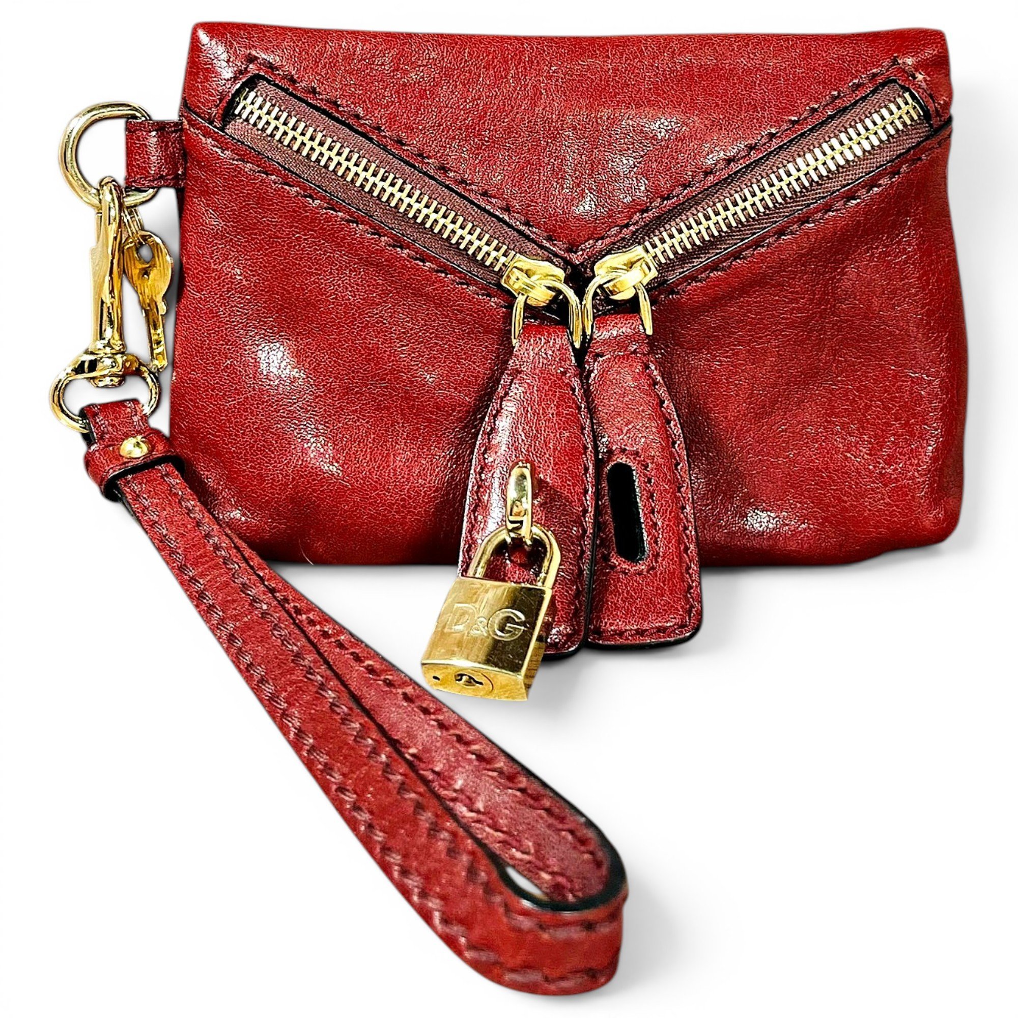 Leather clutch bag