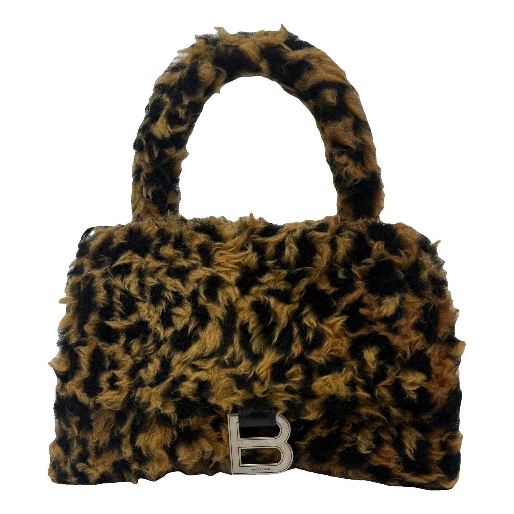 Balenciaga Hourglass faux fur handbag