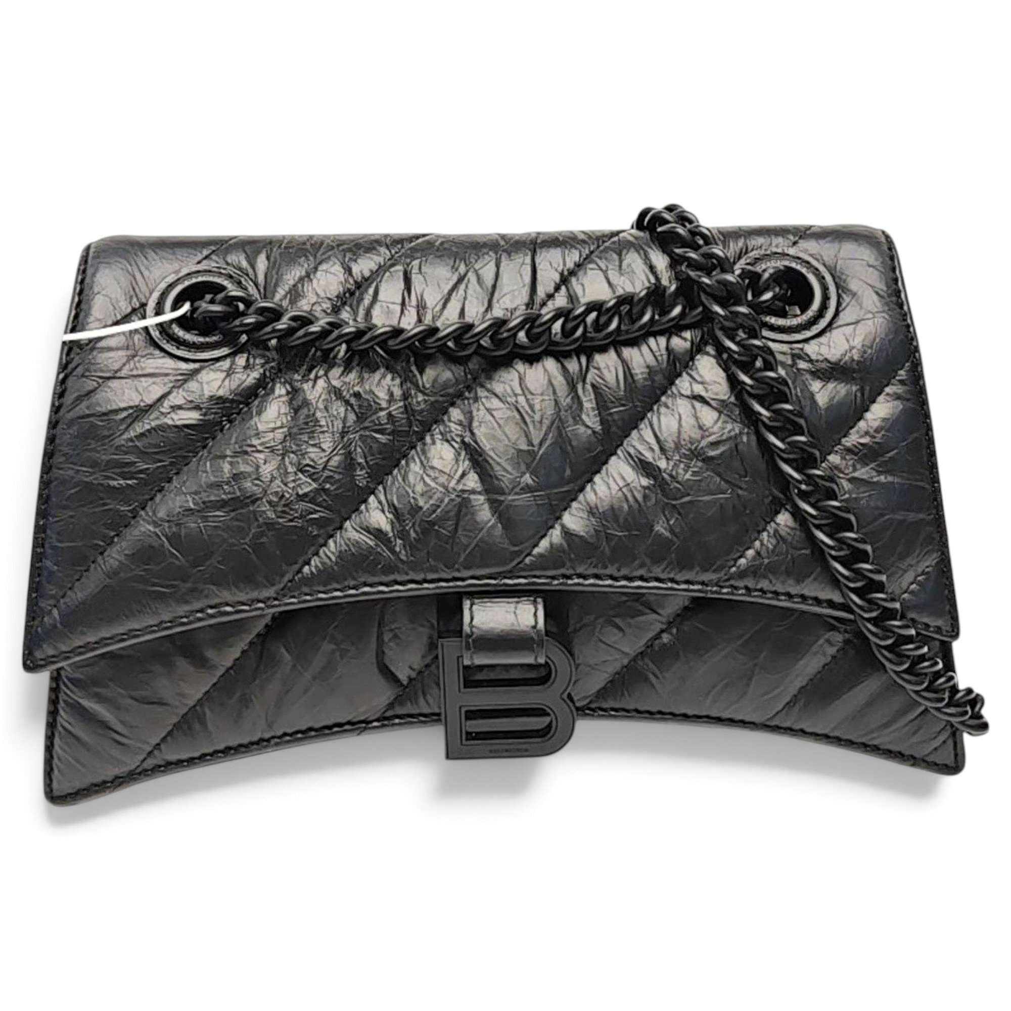 Crush leather handbag