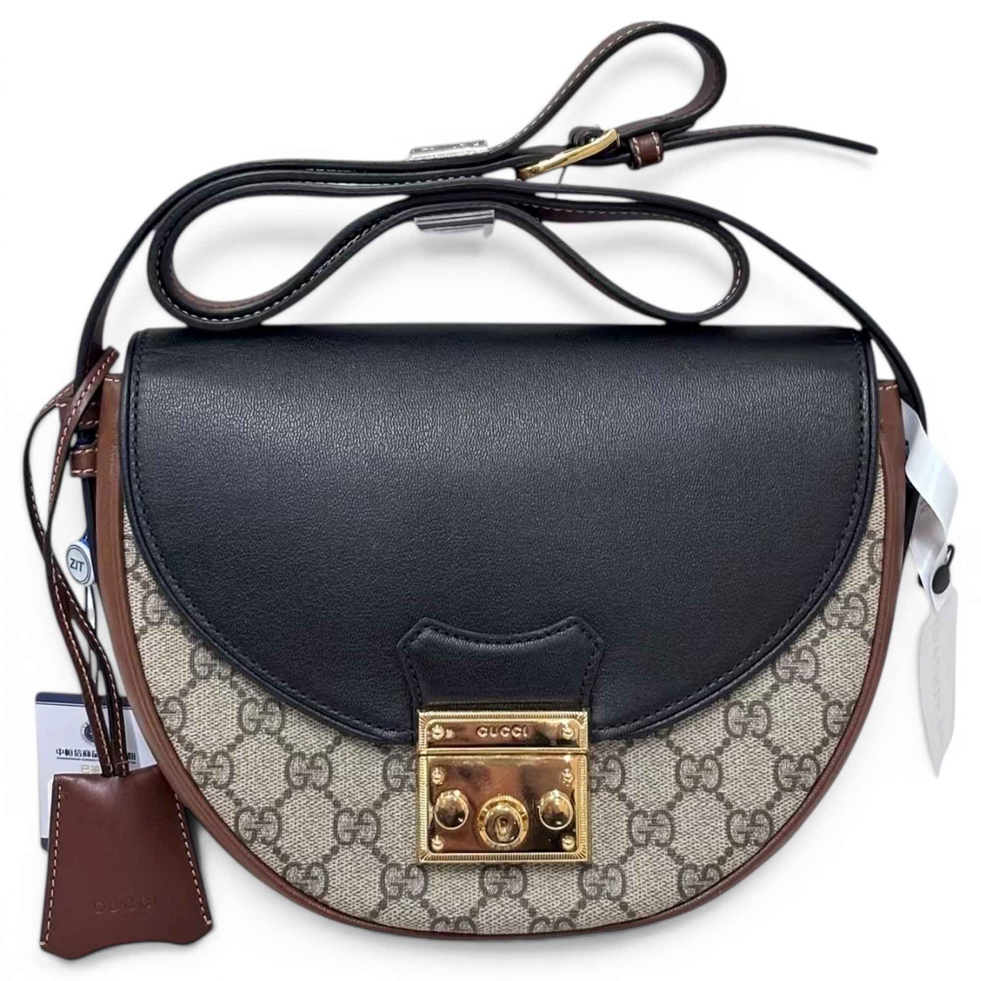 Padlock leather handbag