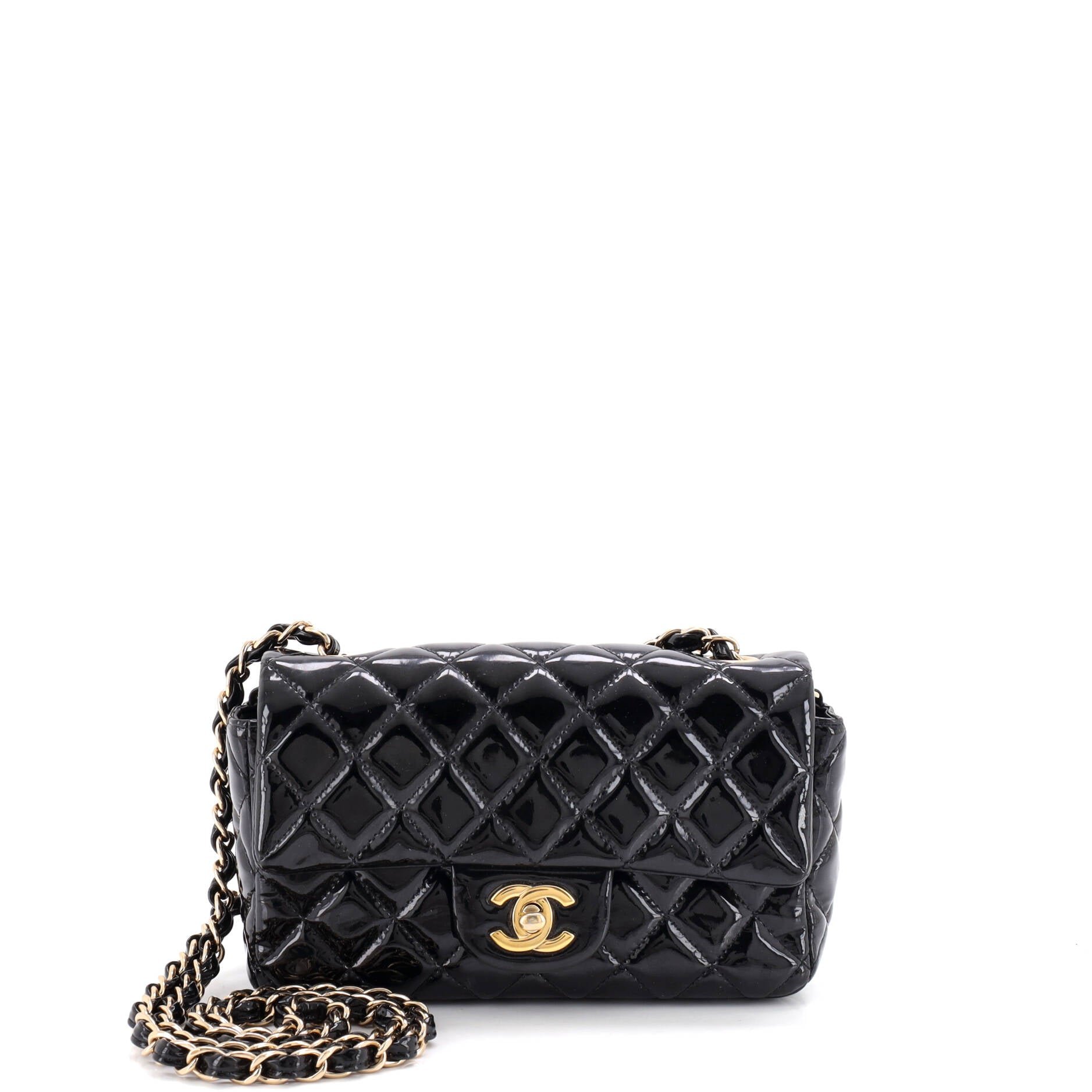 Classic Single Flap Bag Quilted Patent Mini