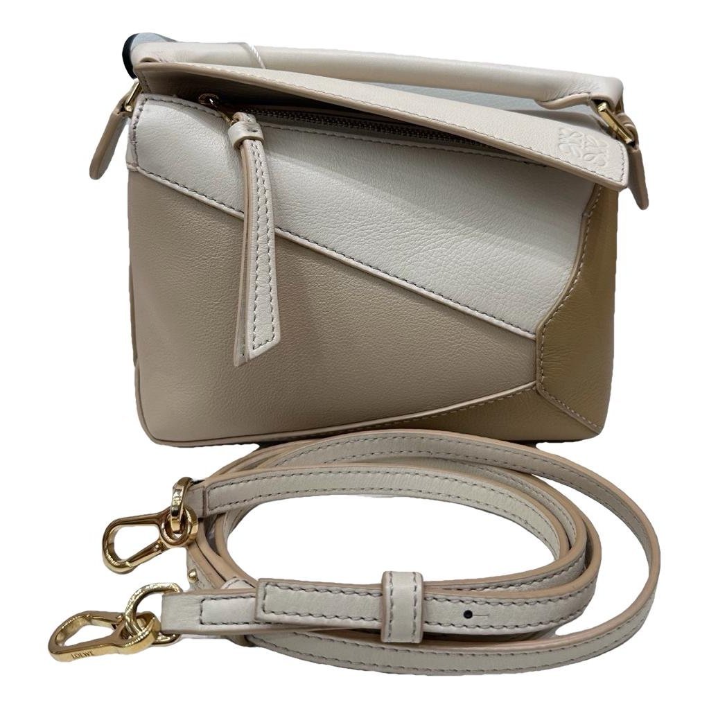 Puzzle leather handbag