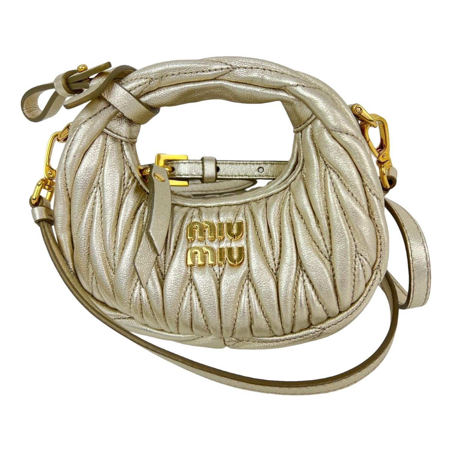 Miu Wander leather crossbody bag