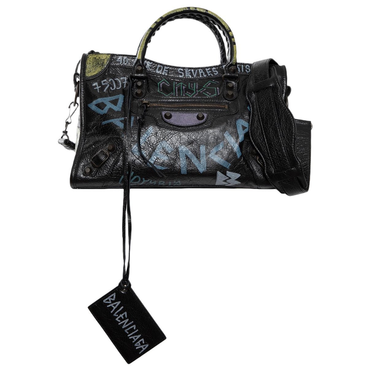 City leather handbag
