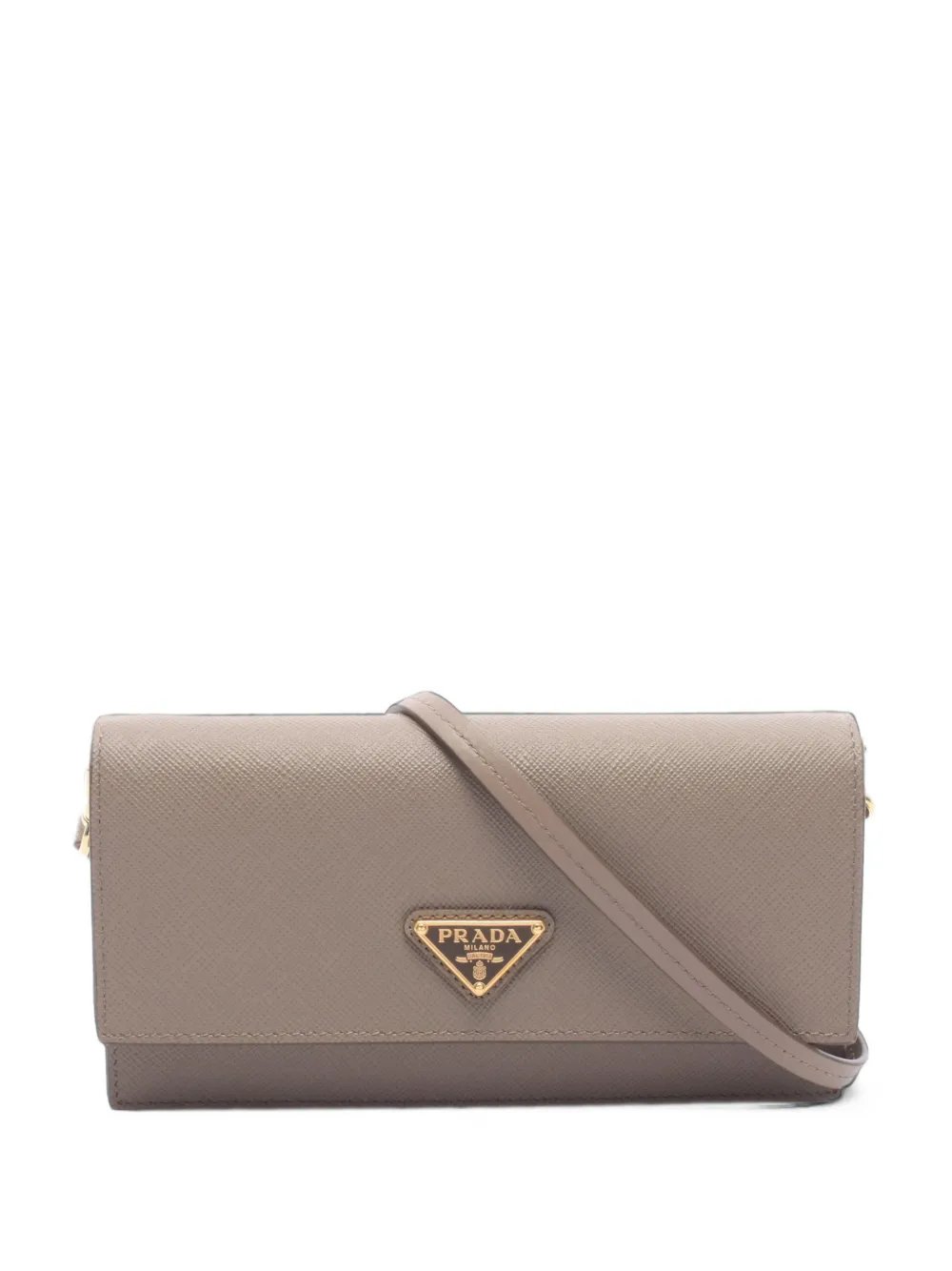 2010s Saffiano triangle-logo mini shoulder bag