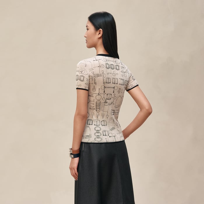 Beige Pierre d'Istrie "Cahier Du Colporteur" Short-sleeve Sweater