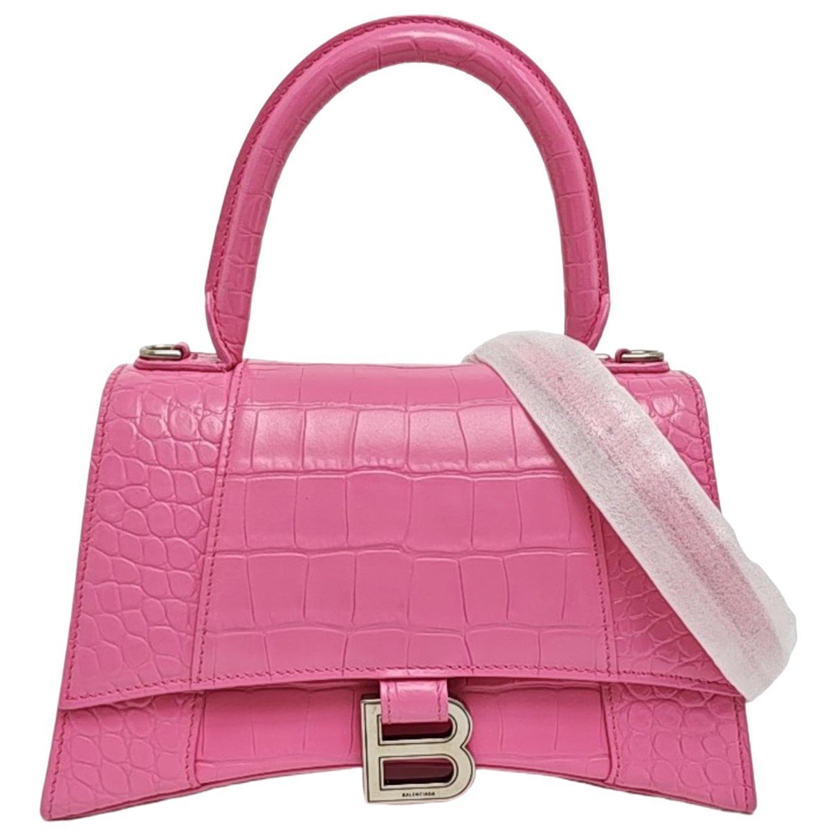 Hourglass leather handbag