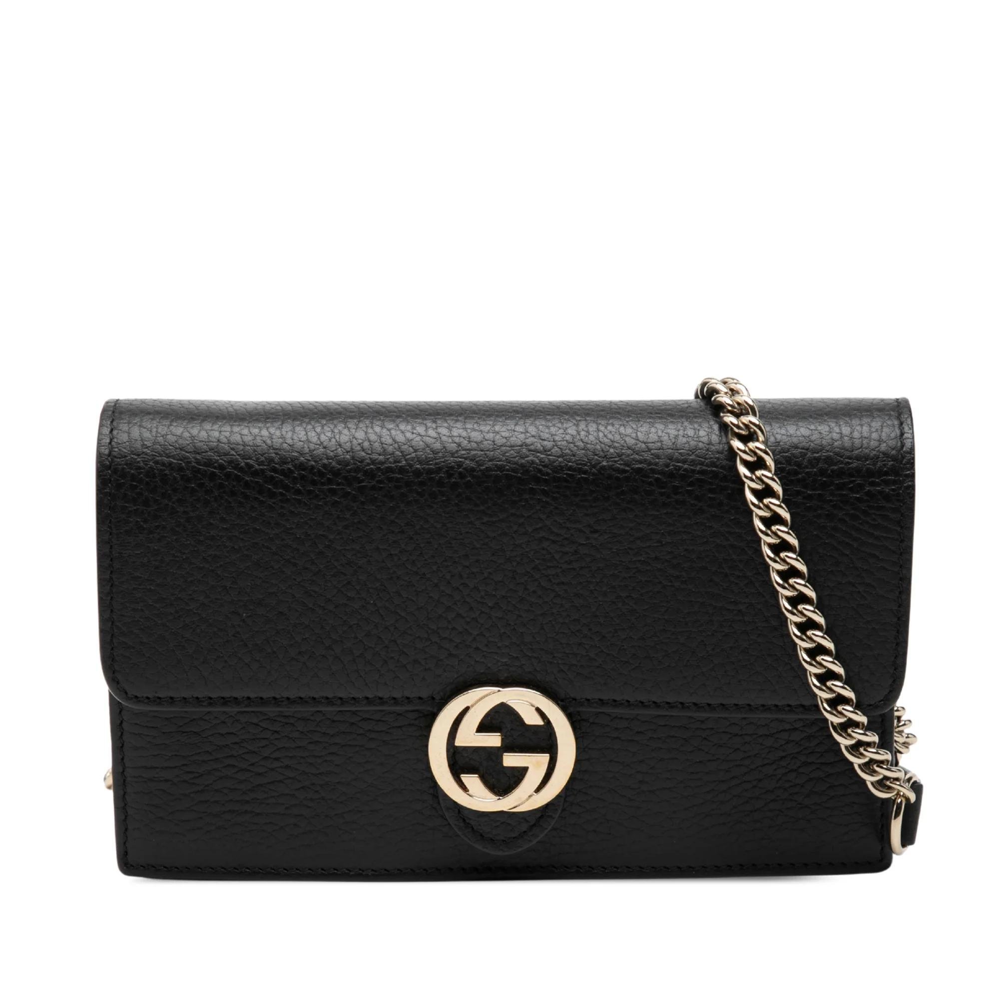 Interlocking leather crossbody bag