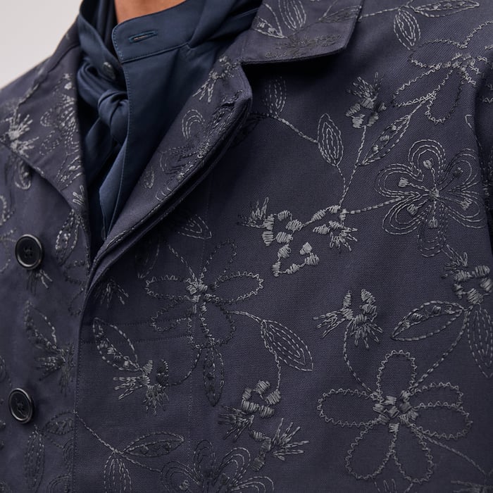 Marine "Fleurs Technique" Short-sleeve Overshirt