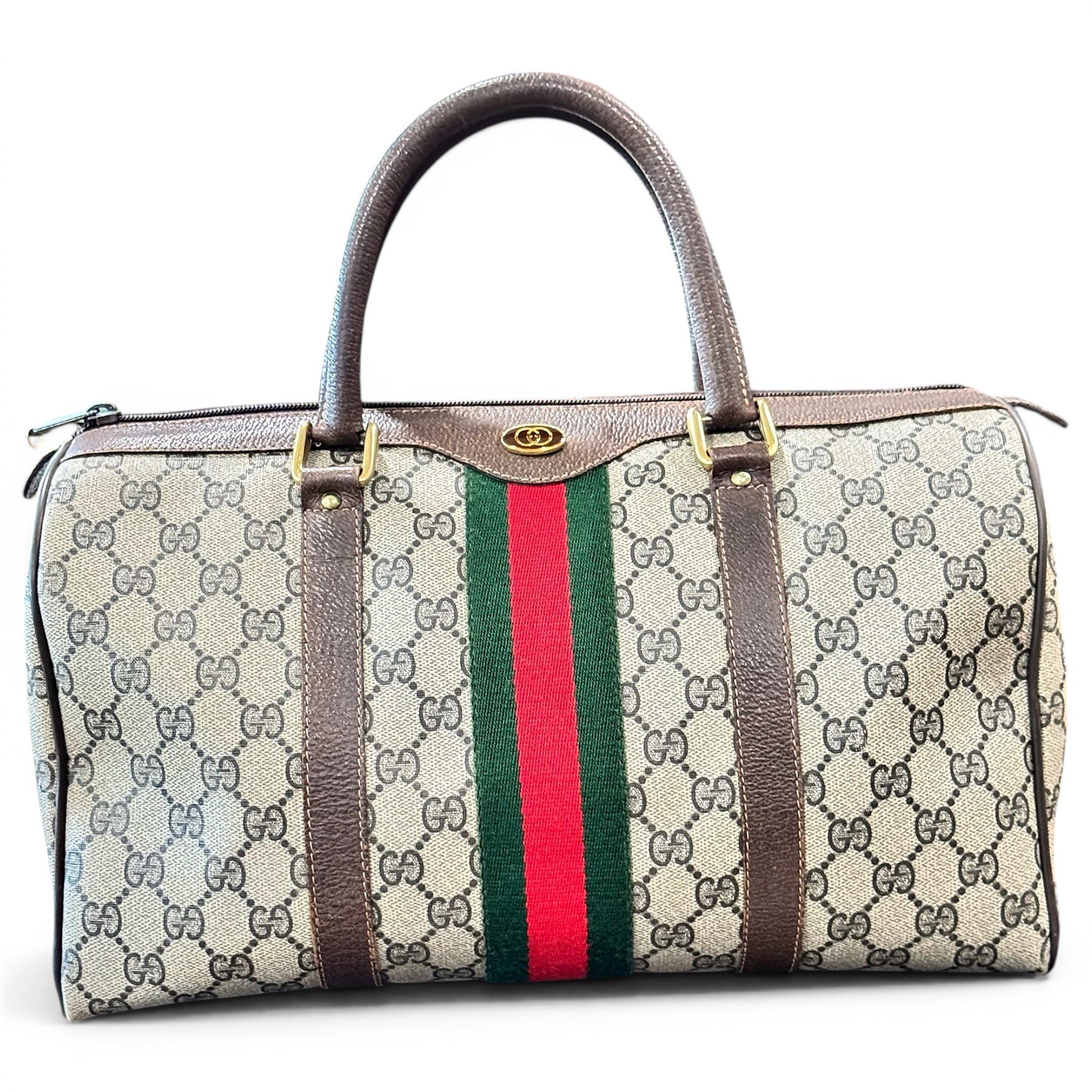 Boston leather bowling bag