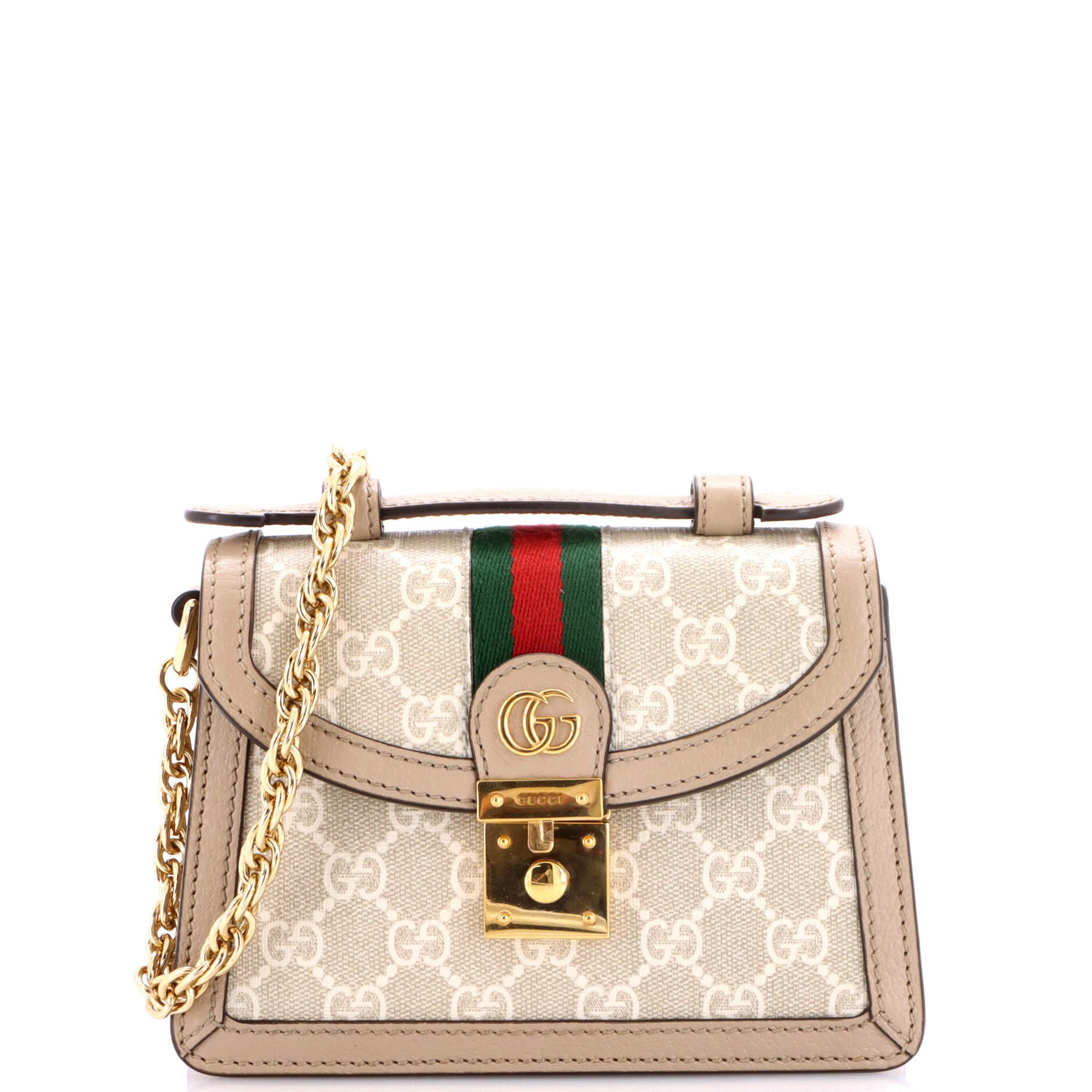 Ophidia Flap Top Handle Bag GG Coated Canvas Mini