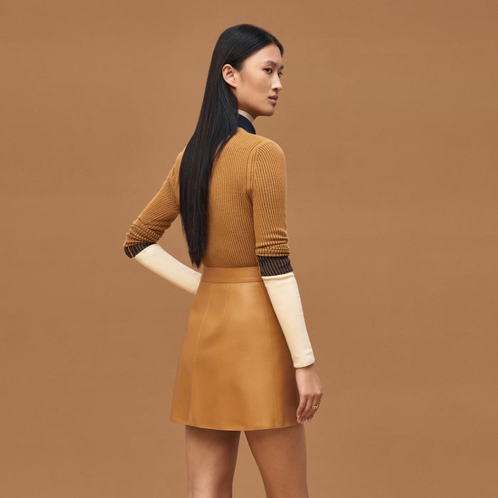 Marron Ocre A-line Miniskirt