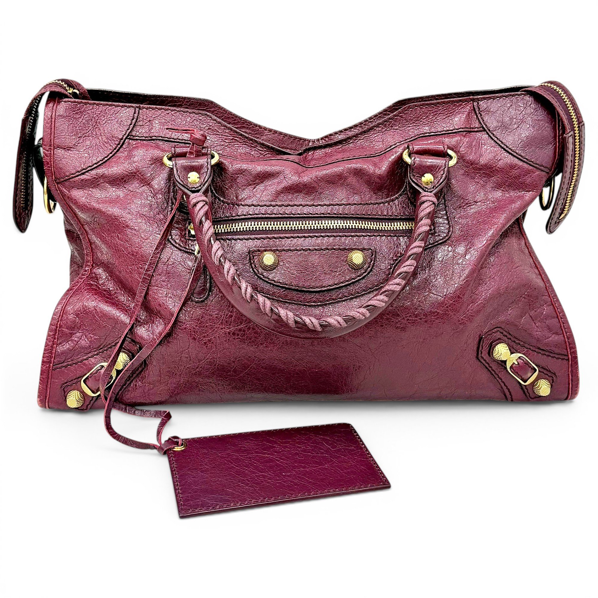City leather handbag