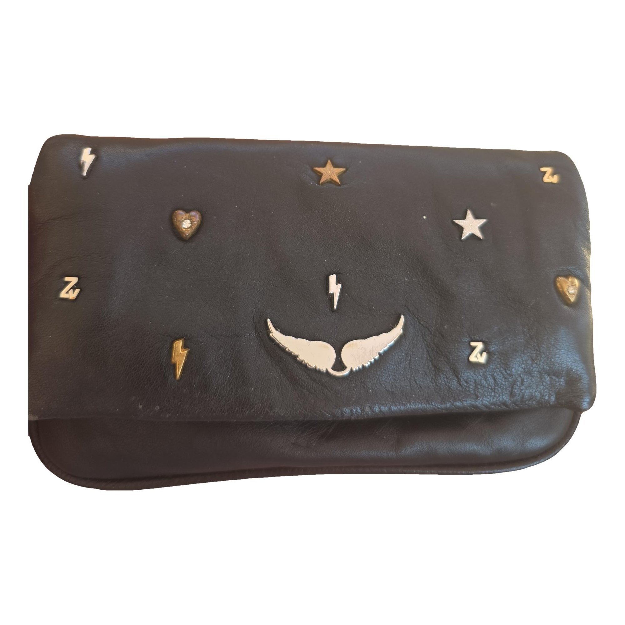 Leather clutch bag