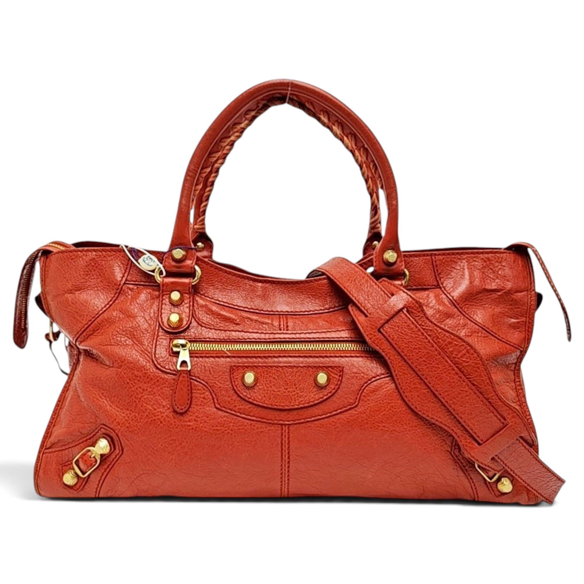 City leather handbag